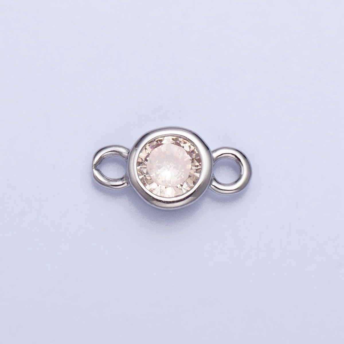 Silver, Gold Mini Round Purple, Pink, Peridot, Green, Red, Yellow, Topaz CZ Connector | AA980, AA995 - DLUXCA