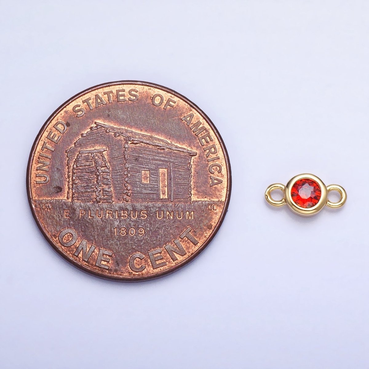 Silver, Gold Mini Round Purple, Pink, Peridot, Green, Red, Yellow, Topaz CZ Connector | AA980, AA995 - DLUXCA