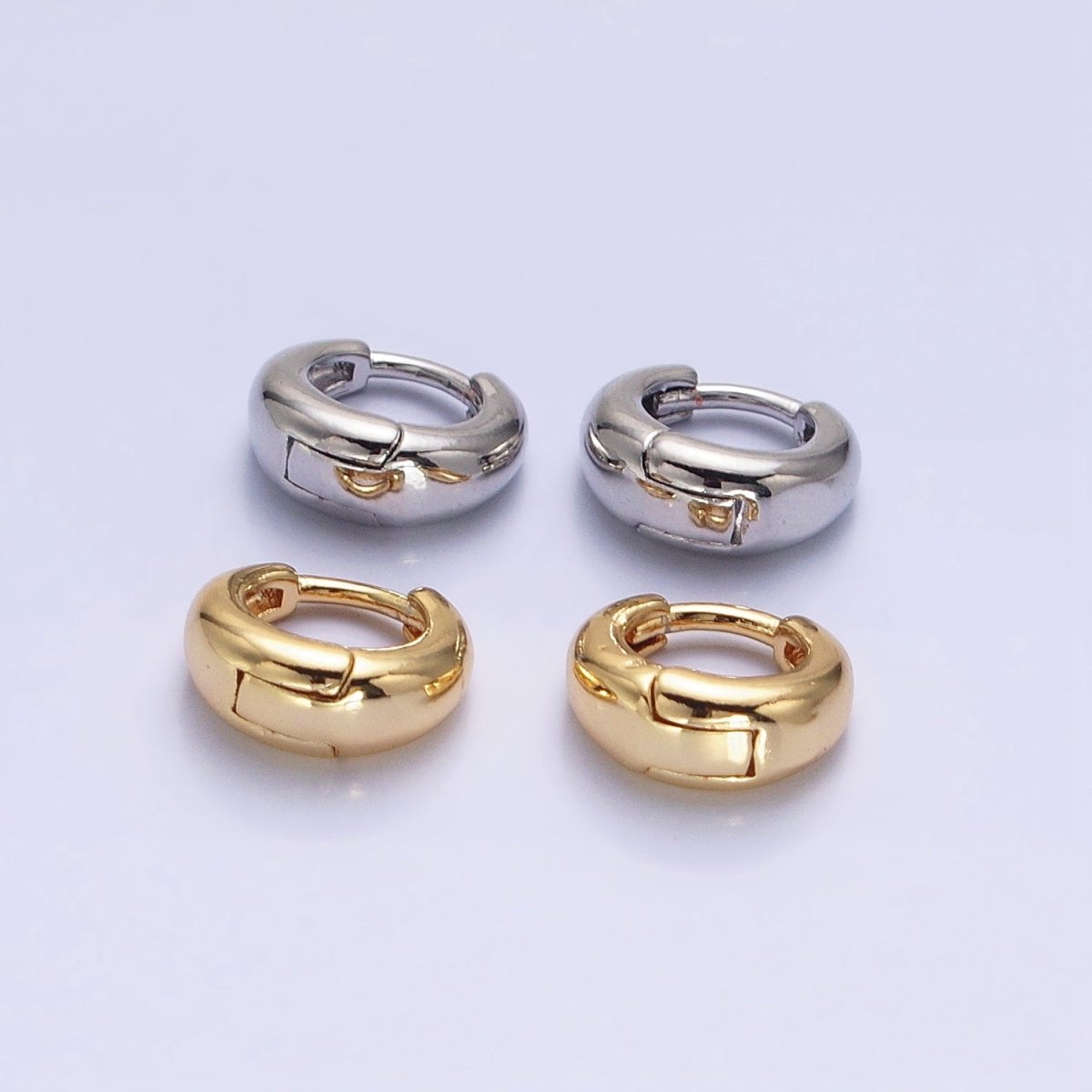 Silver, Gold Minimalist 10mm Round Cartilage Earrings | AB806 AB828 - DLUXCA