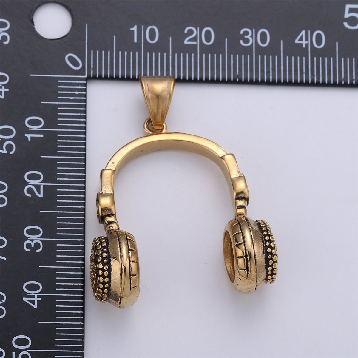 Silver Headphone Pendant, Black Headset Charm, Gold DJ Charm, Music Charms, Gold Beats Pendant Hip Hop Pendant Men Jewelry J-678~J-680 - DLUXCA