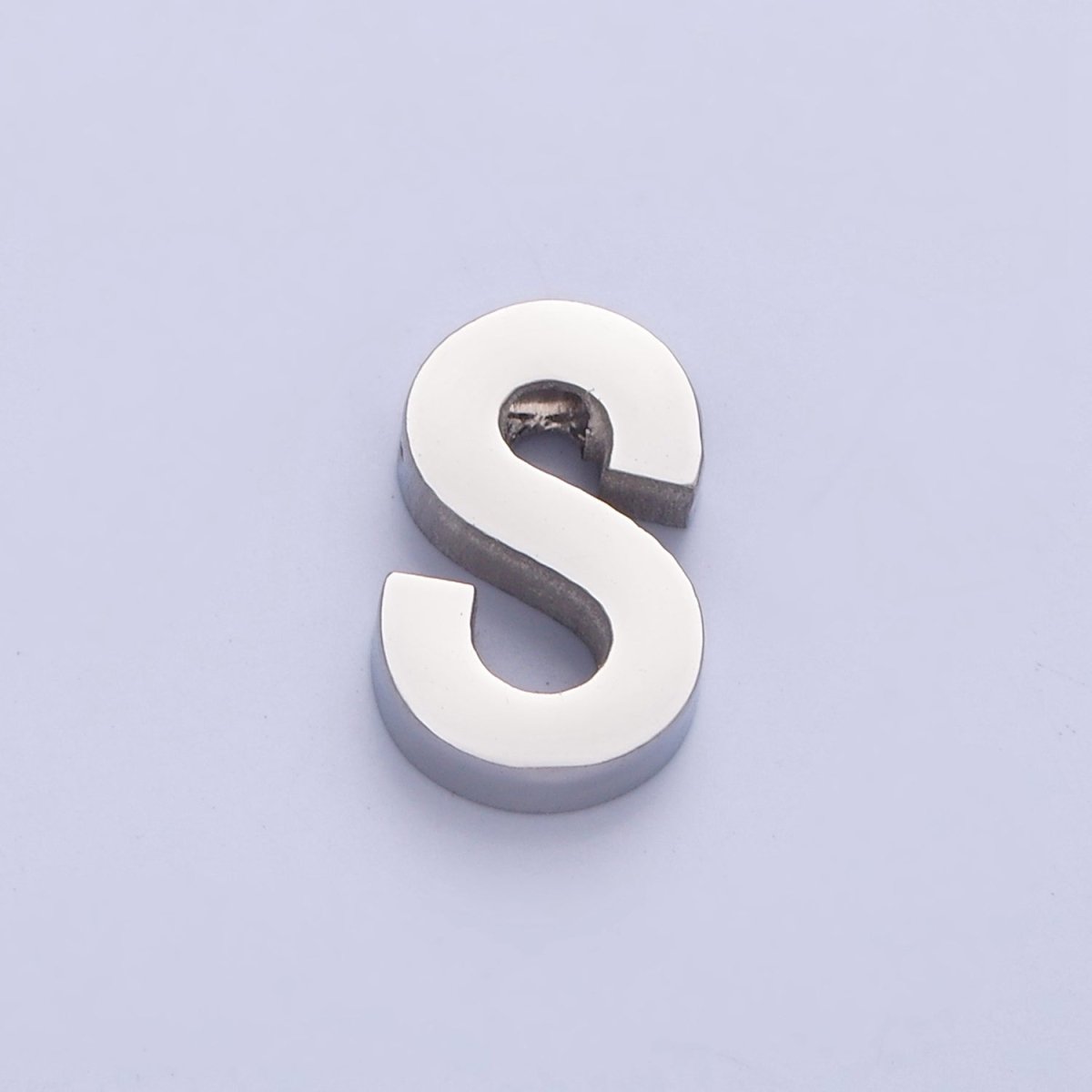 Silver Initial Alphabet Bead Charm For DIY Necklace Making, W-783~W-808 - DLUXCA