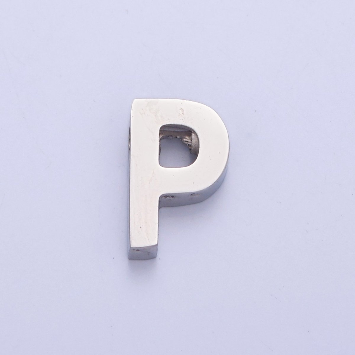 Silver Initial Alphabet Bead Charm For DIY Necklace Making, W-783~W-808 - DLUXCA