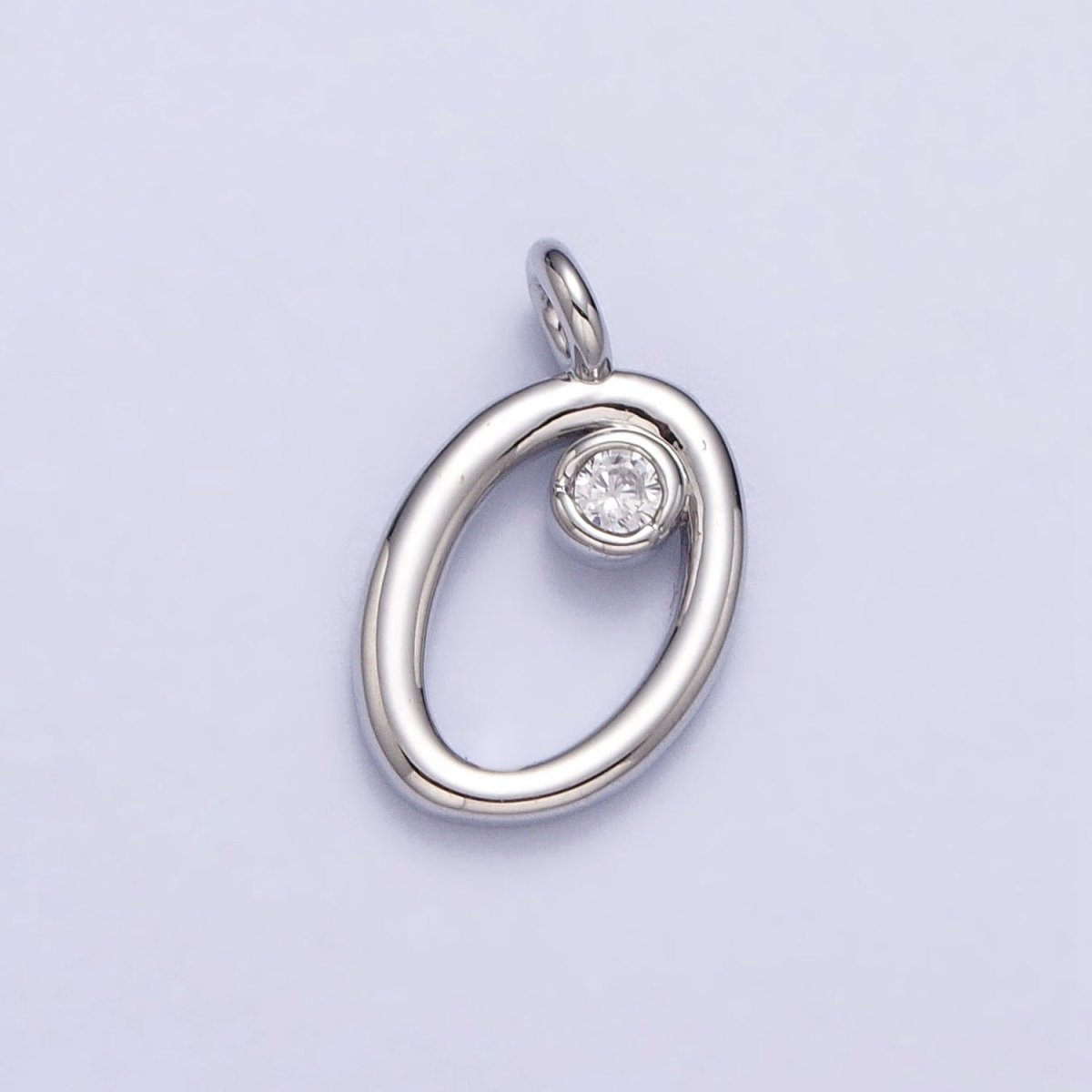 Silver Initial Alphabet Lower Case Cursive Letter Clear CZ Personalized Charm | AC088 - AC113 - DLUXCA