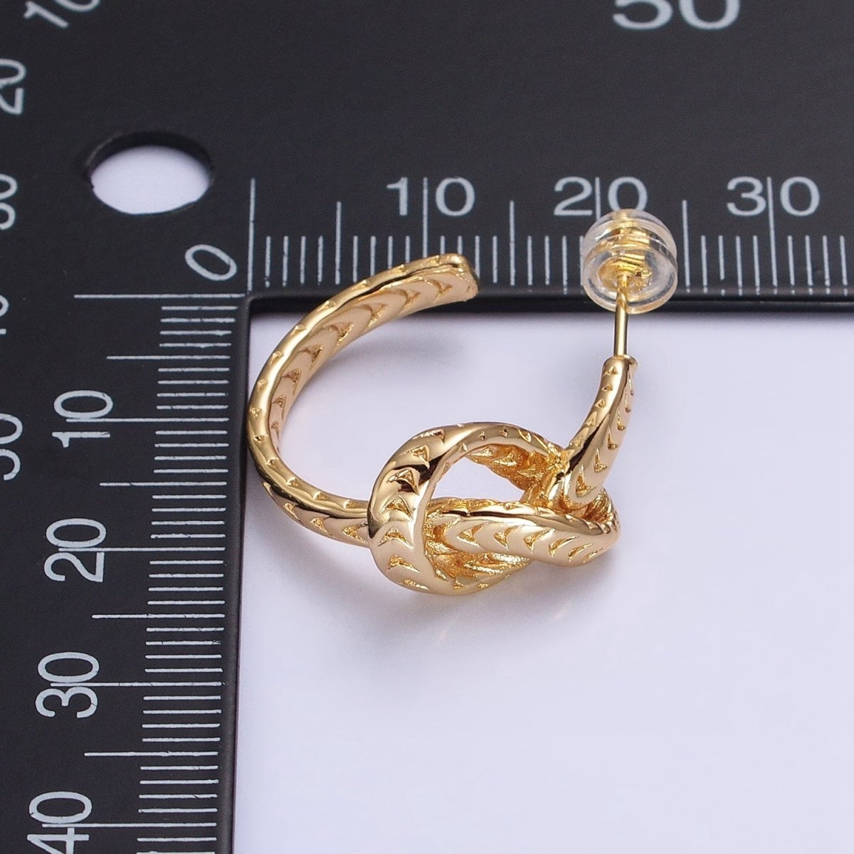 Silver Knot Hoop Earrings • Gold Tie The Knot Hoops • Love Knot Hoops AB604 AB605 - DLUXCA