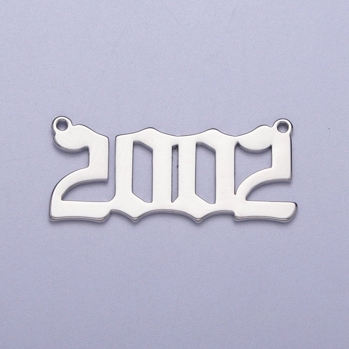 Silver Old English Year Charm Connector Birth Year Number Birthday Year Number Necklace for Personalized Jewelry | Y-678 ~ Y-689 - DLUXCA