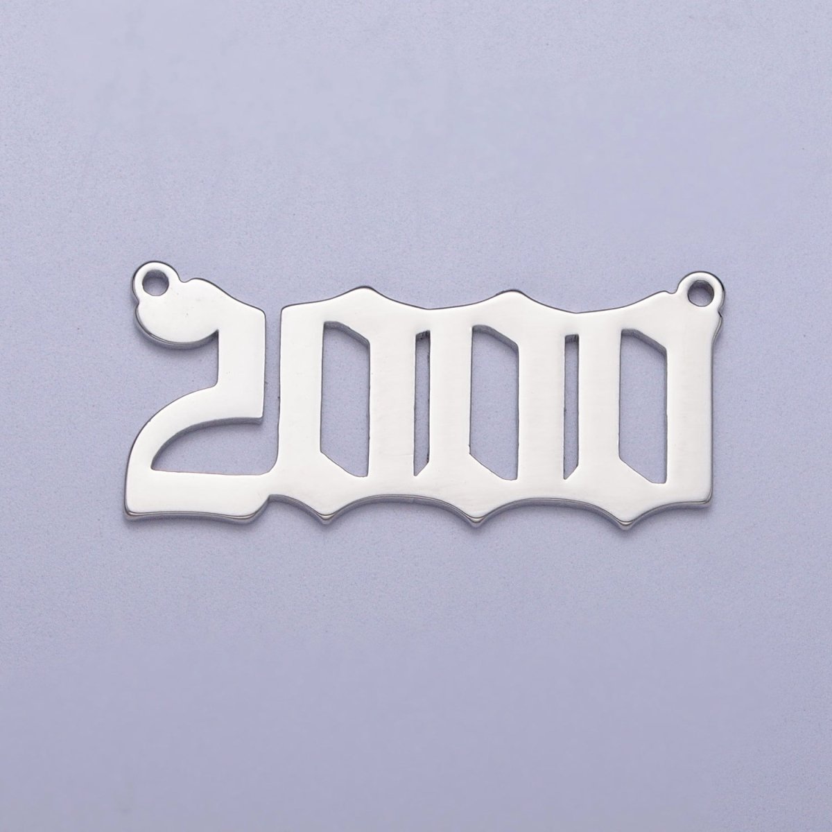 Silver Old English Year Charm Connector Birth Year Number Birthday Year Number Necklace for Personalized Jewelry | Y-678 ~ Y-689 - DLUXCA