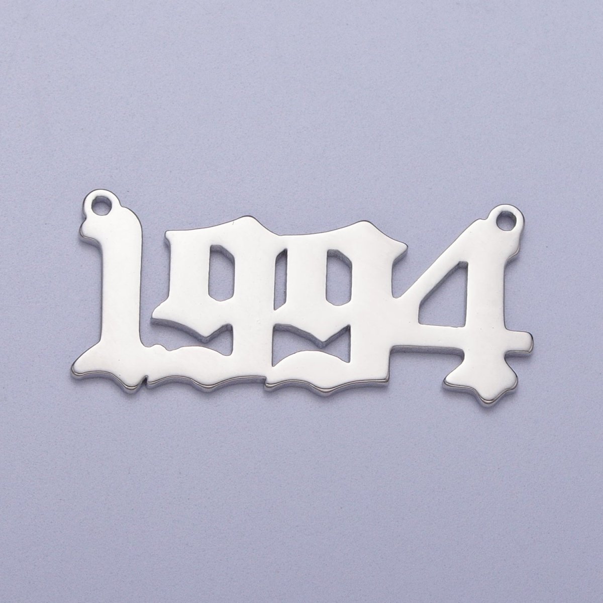 Silver Old English Year Charm Connector Birth Year Number Birthday Year Number Necklace for Personalized Jewelry | Y-678 ~ Y-689 - DLUXCA