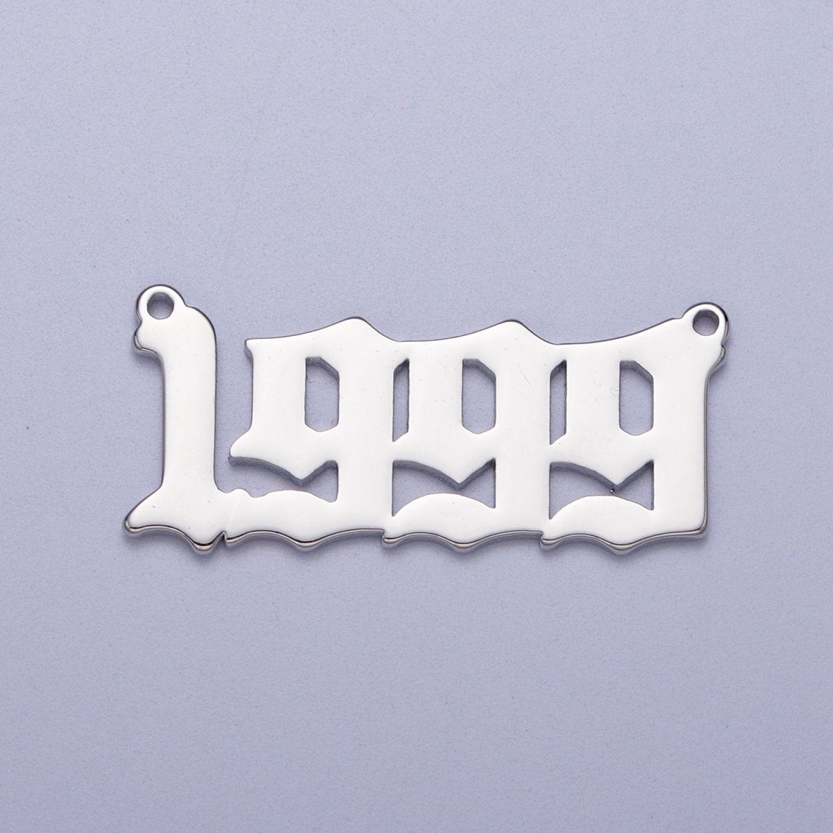 Silver Old English Year Charm Connector Birth Year Number Birthday Year Number Necklace for Personalized Jewelry | Y-678 ~ Y-689 - DLUXCA