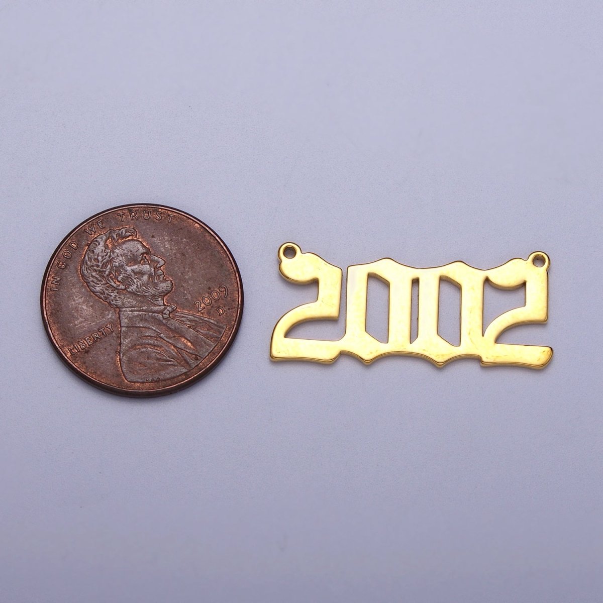 Silver Old English Year Charm Connector Birth Year Number Birthday Year Number Necklace for Personalized Jewelry | Y-678 ~ Y-689 - DLUXCA