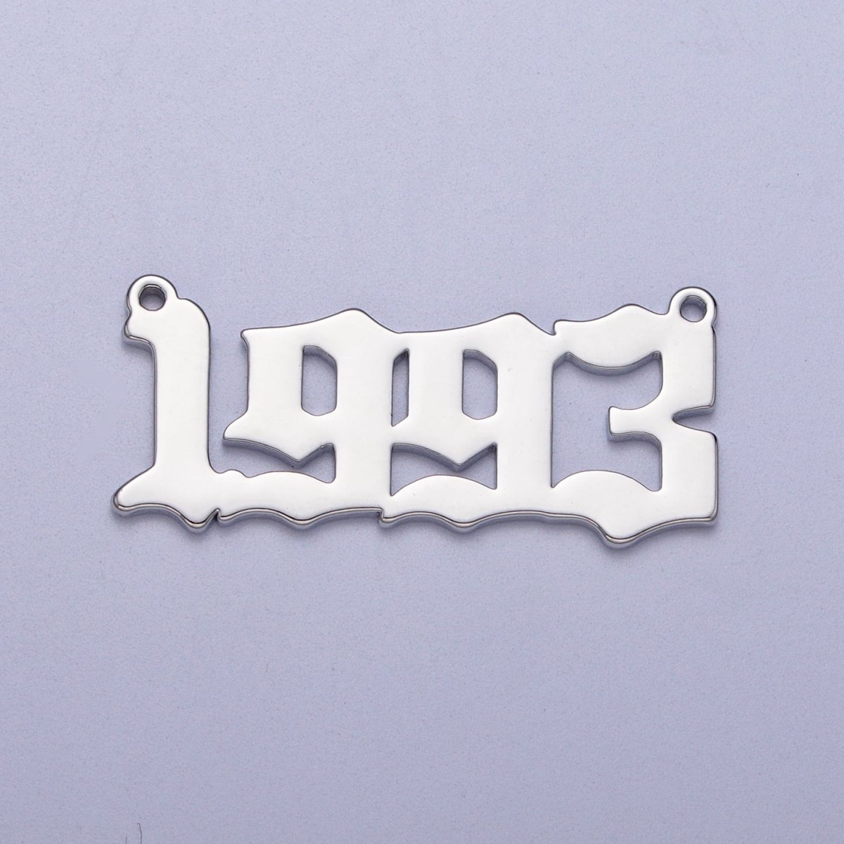 Silver Old English Year Charm Connector Birth Year Number Birthday Year Number Necklace for Personalized Jewelry | Y-678 ~ Y-689 - DLUXCA
