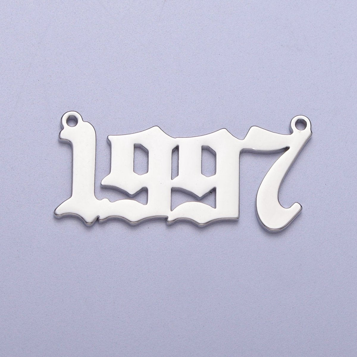 Silver Old English Year Charm Connector Birth Year Number Birthday Year Number Necklace for Personalized Jewelry | Y-678 ~ Y-689 - DLUXCA