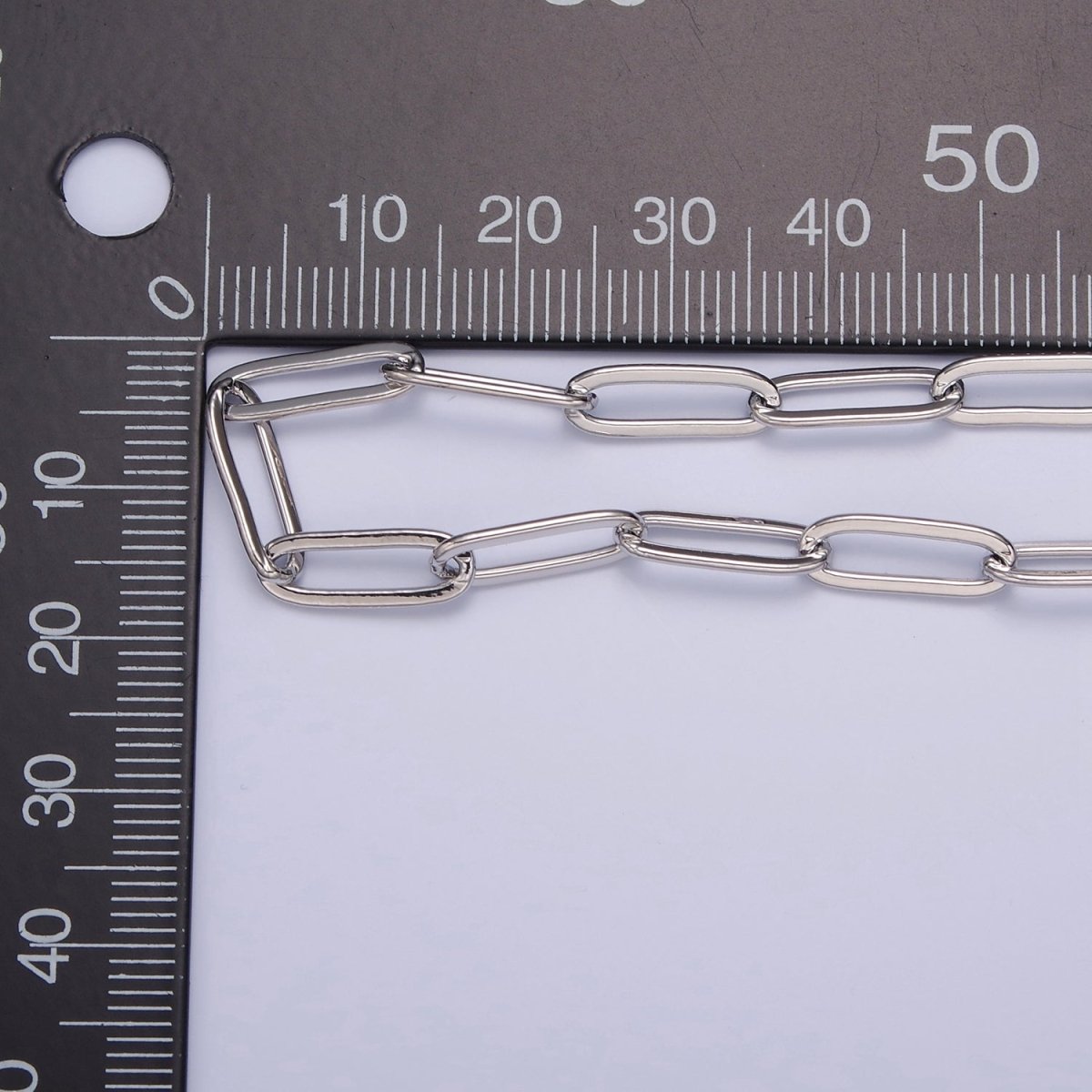 Silver Paper Clip Unfinished Chain, 14mm x 5mm 19.5 inch long | WA-1390 Clearance Pricing - DLUXCA
