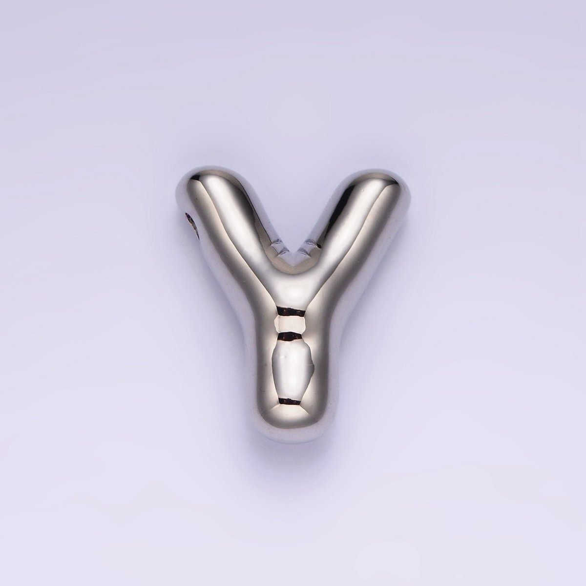 Silver Plated 20mm Chubby Balloon Initial Letter Personalized Pendant | A1080 - A1092 - DLUXCA