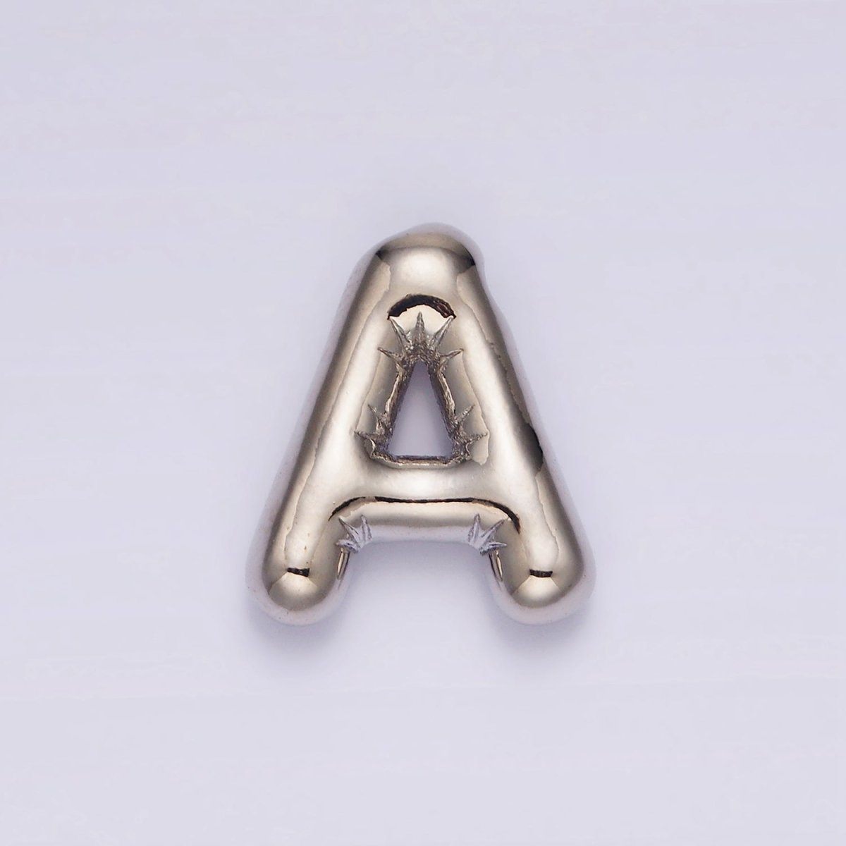 Silver Plated 20mm Chubby Balloon Initial Letter Personalized Pendant | A1080 - A1092 - DLUXCA