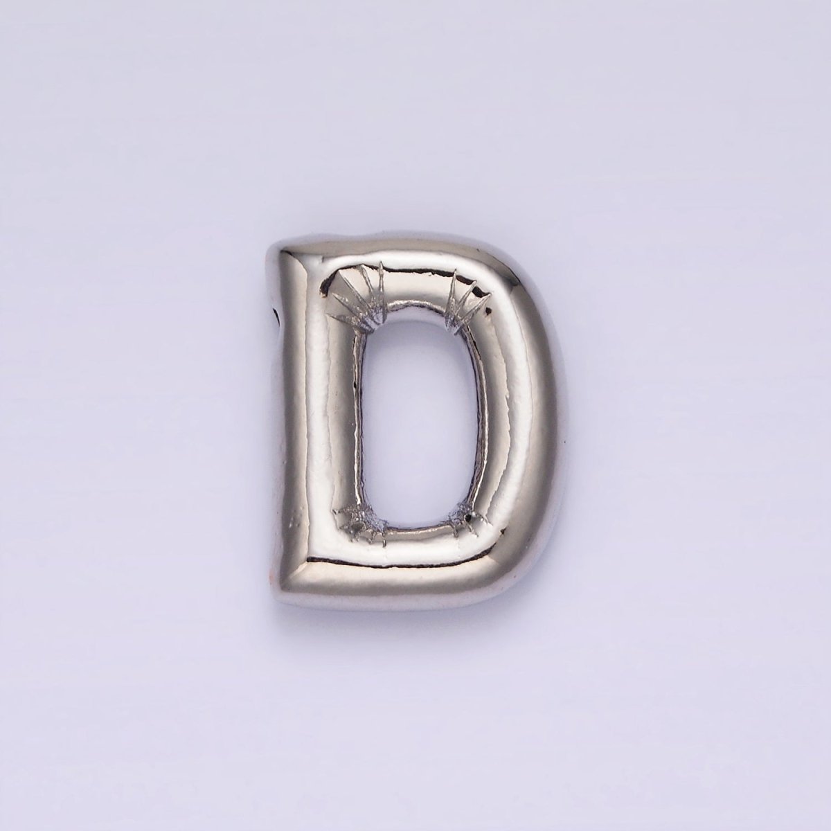 Silver Plated 20mm Chubby Balloon Initial Letter Personalized Pendant | A1080 - A1092 - DLUXCA