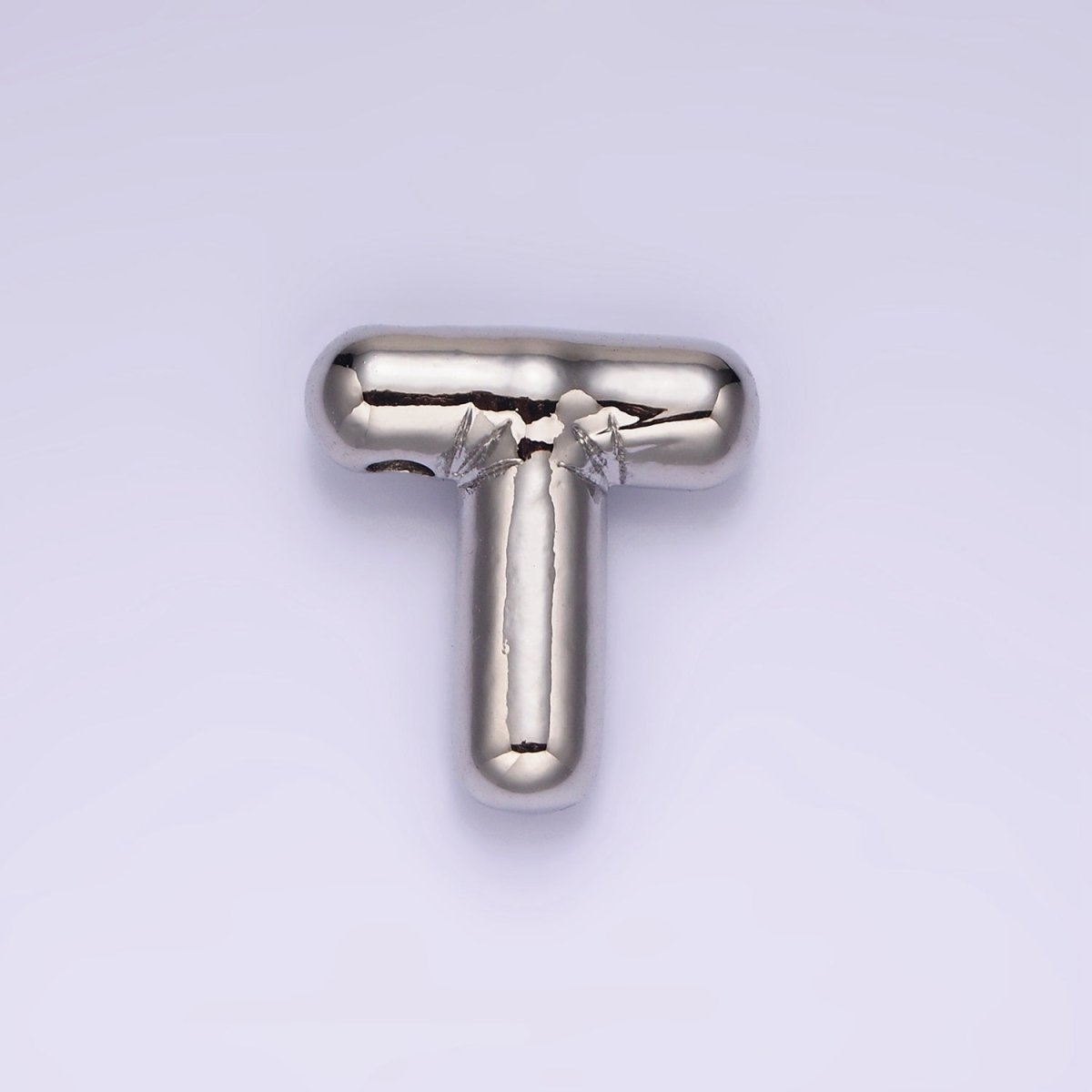 Silver Plated 20mm Chubby Balloon Initial Letter Personalized Pendant | A1080 - A1092 - DLUXCA