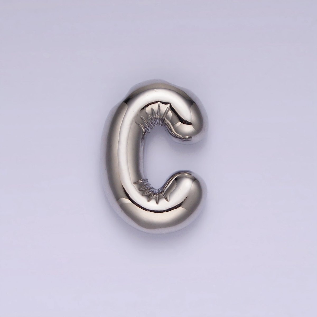 Silver Plated 20mm Chubby Balloon Initial Letter Personalized Pendant | A1080 - A1092 - DLUXCA