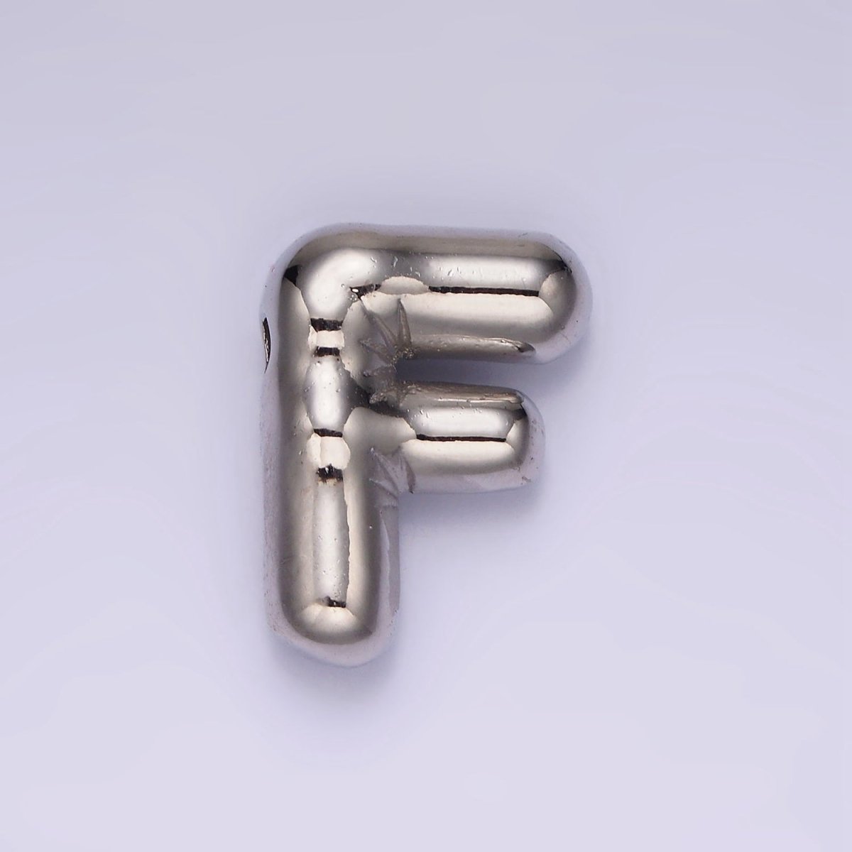 Silver Plated 20mm Chubby Balloon Initial Letter Personalized Pendant | A1080 - A1092 - DLUXCA