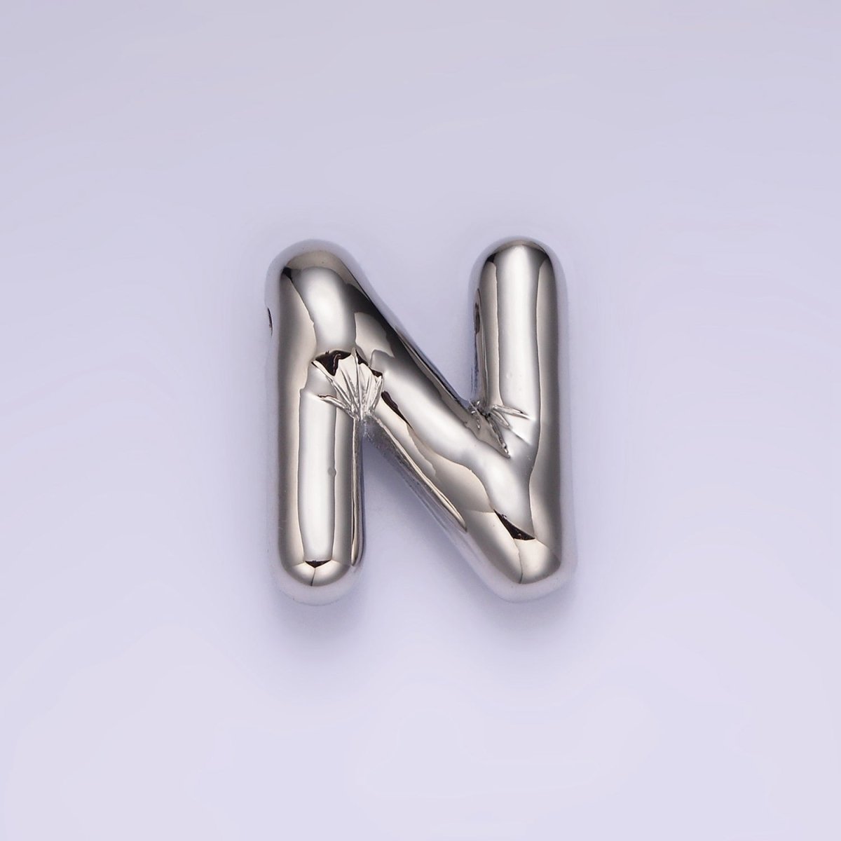 Silver Plated 20mm Chubby Balloon Initial Letter Personalized Pendant | A1080 - A1092 - DLUXCA