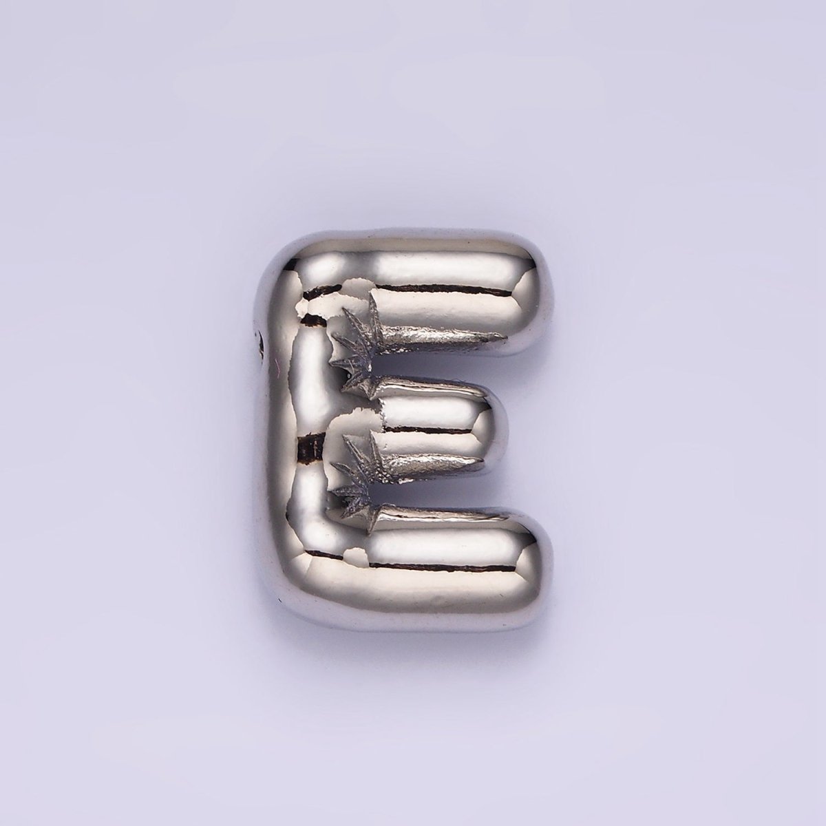Silver Plated 20mm Chubby Balloon Initial Letter Personalized Pendant | A1080 - A1092 - DLUXCA