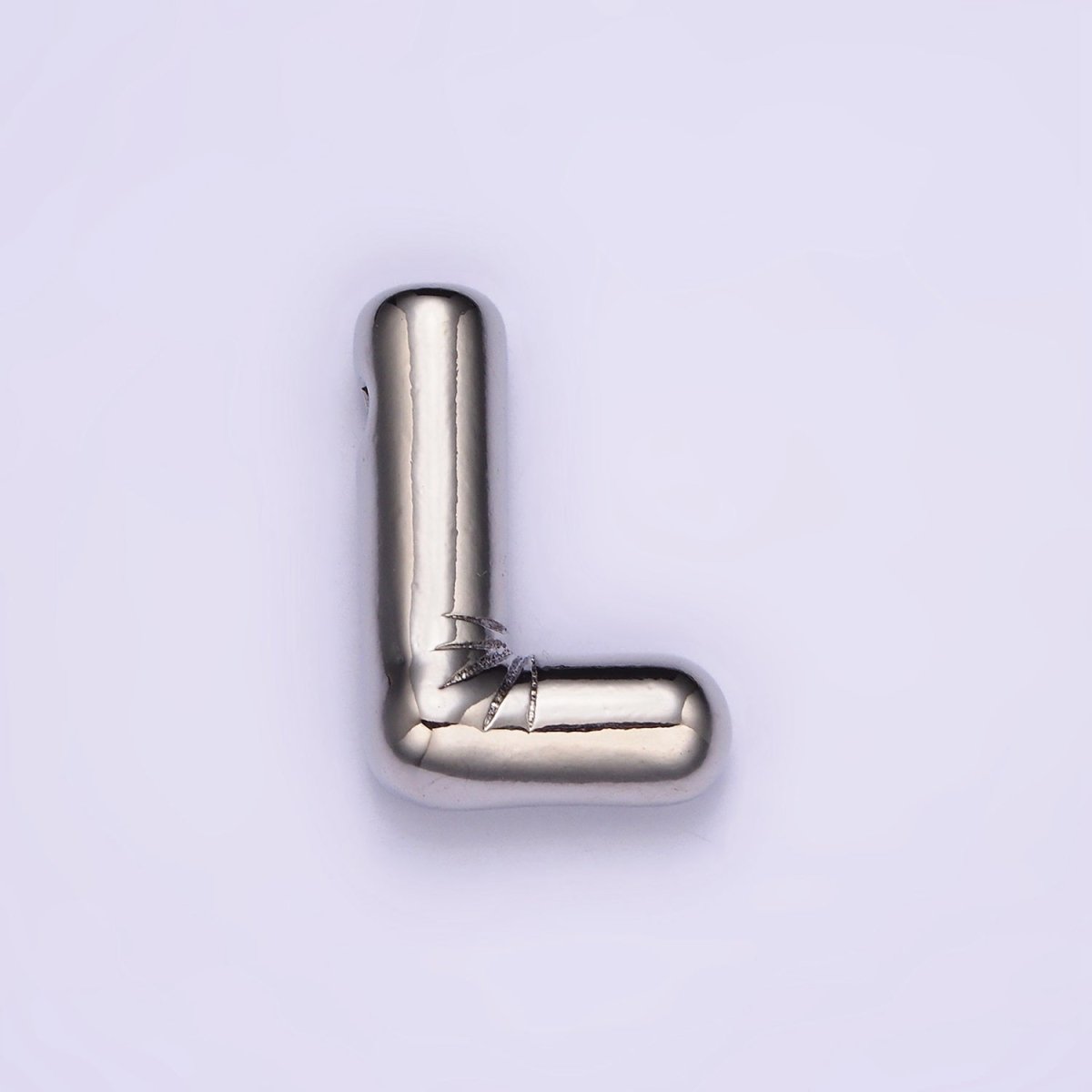 Silver Plated 20mm Chubby Balloon Initial Letter Personalized Pendant | A1080 - A1092 - DLUXCA