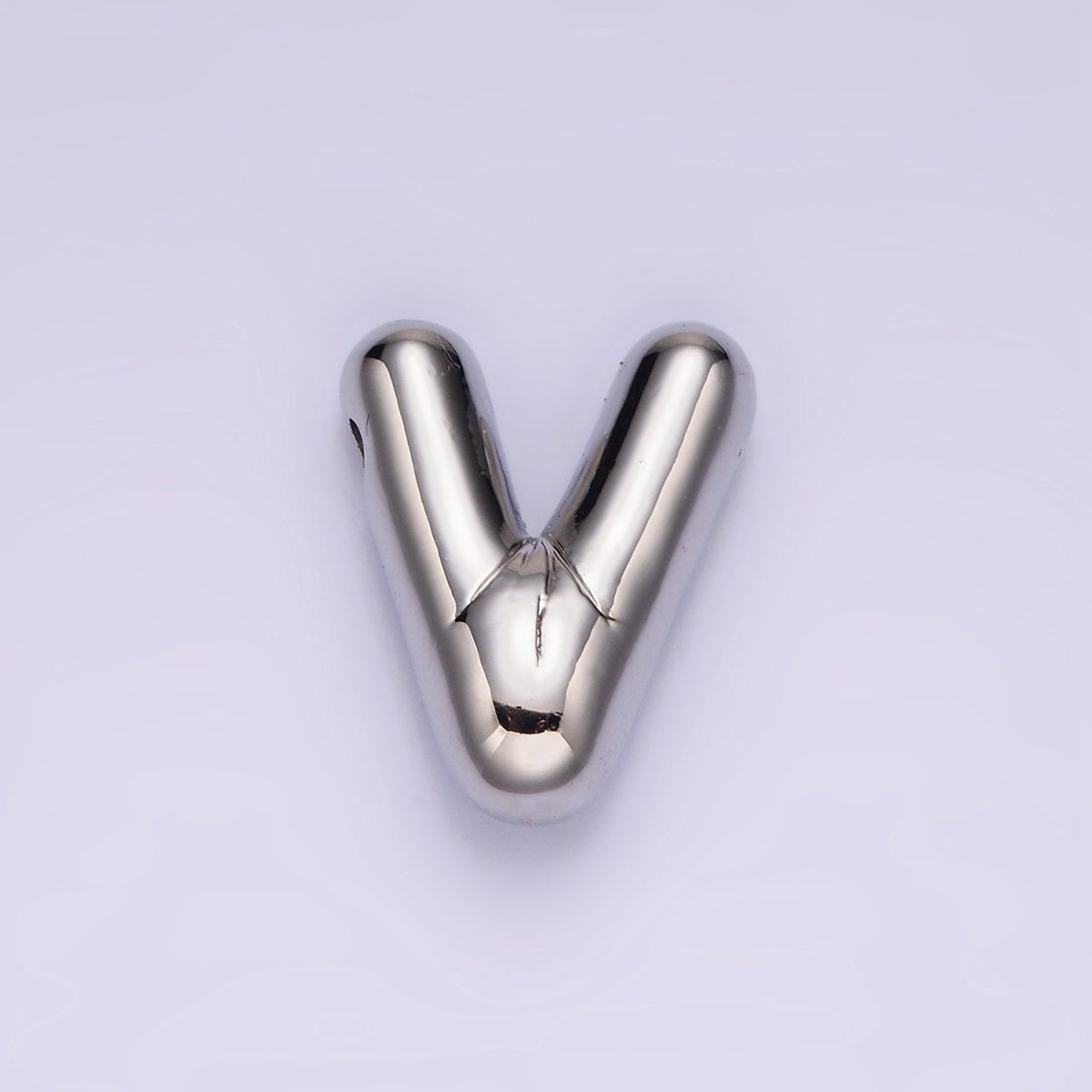 Silver Plated 20mm Chubby Balloon Initial Letter Personalized Pendant | A1080 - A1092 - DLUXCA