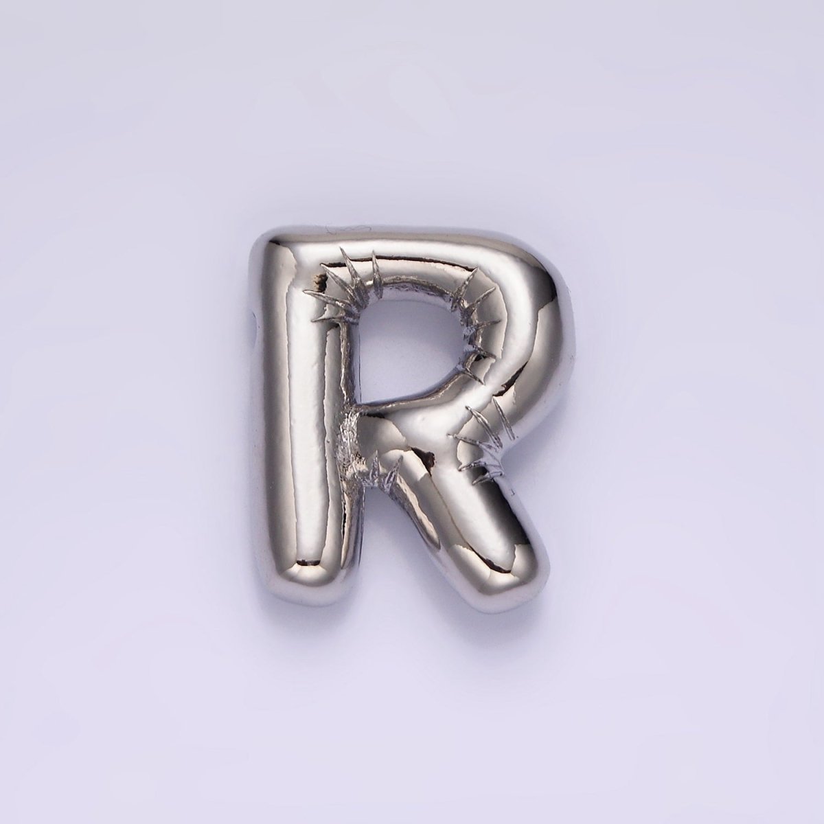 Silver Plated 20mm Chubby Balloon Initial Letter Personalized Pendant | A1080 - A1092 - DLUXCA