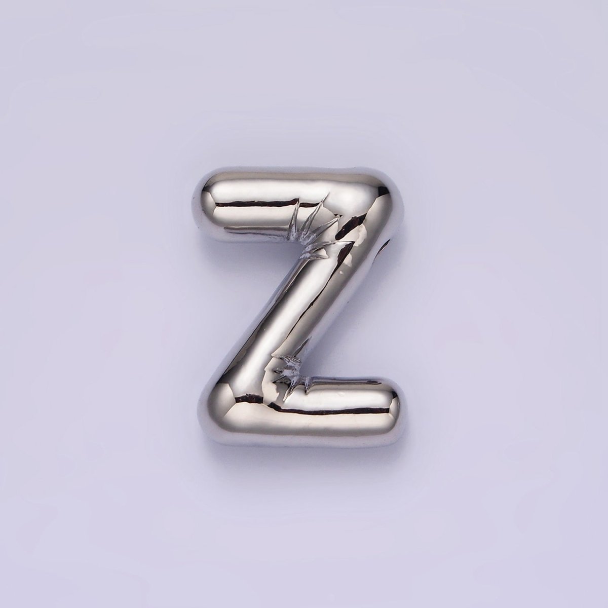 Silver Plated 20mm Chubby Balloon Initial Letter Personalized Pendant | A1080 - A1092 - DLUXCA