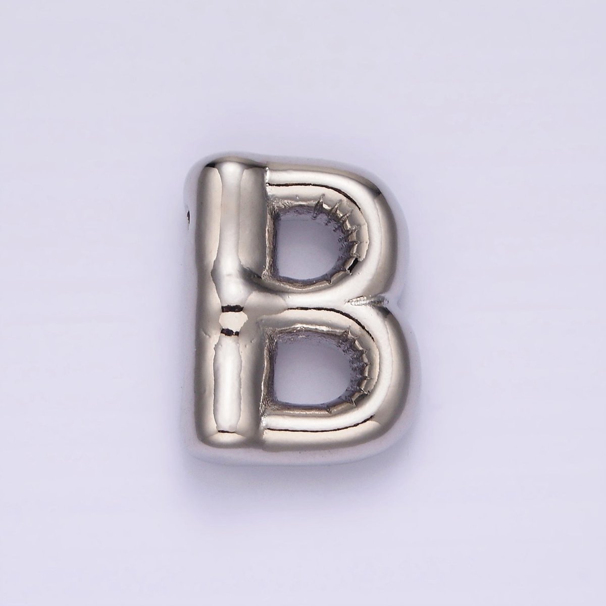 Silver Plated 20mm Chubby Balloon Initial Letter Personalized Pendant | A1080 - A1092 - DLUXCA