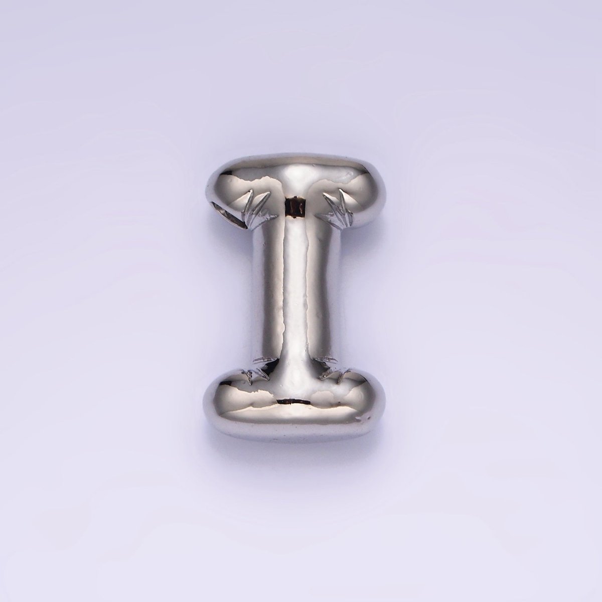 Silver Plated 20mm Chubby Balloon Initial Letter Personalized Pendant | A1080 - A1092 - DLUXCA