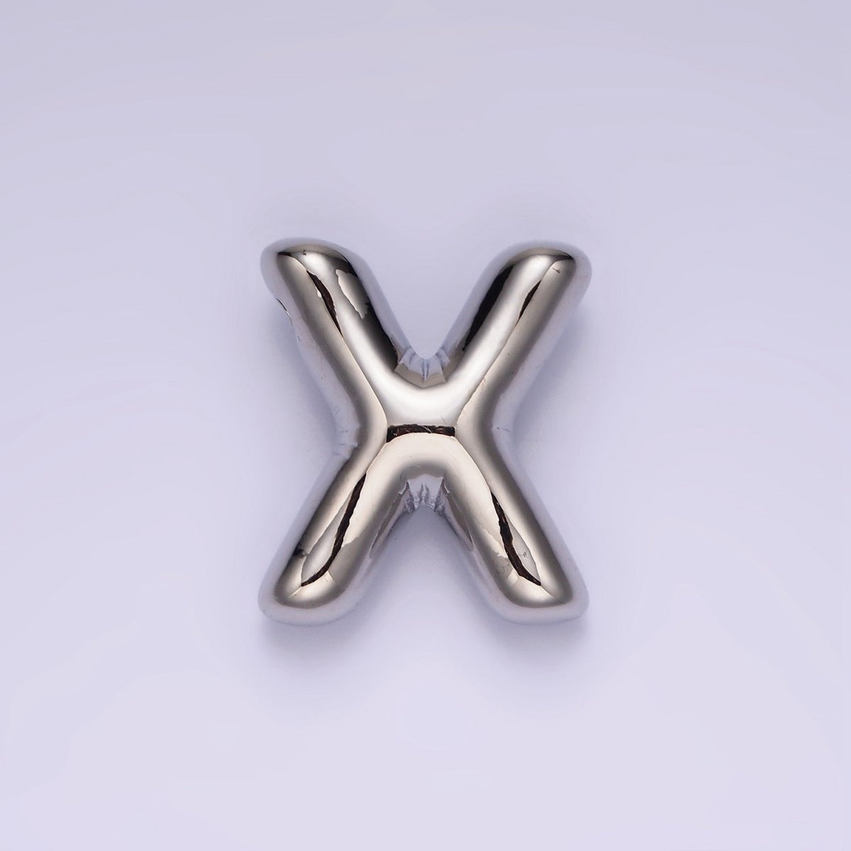 Silver Plated 20mm Chubby Balloon Initial Letter Personalized Pendant | A1080 - A1092 - DLUXCA