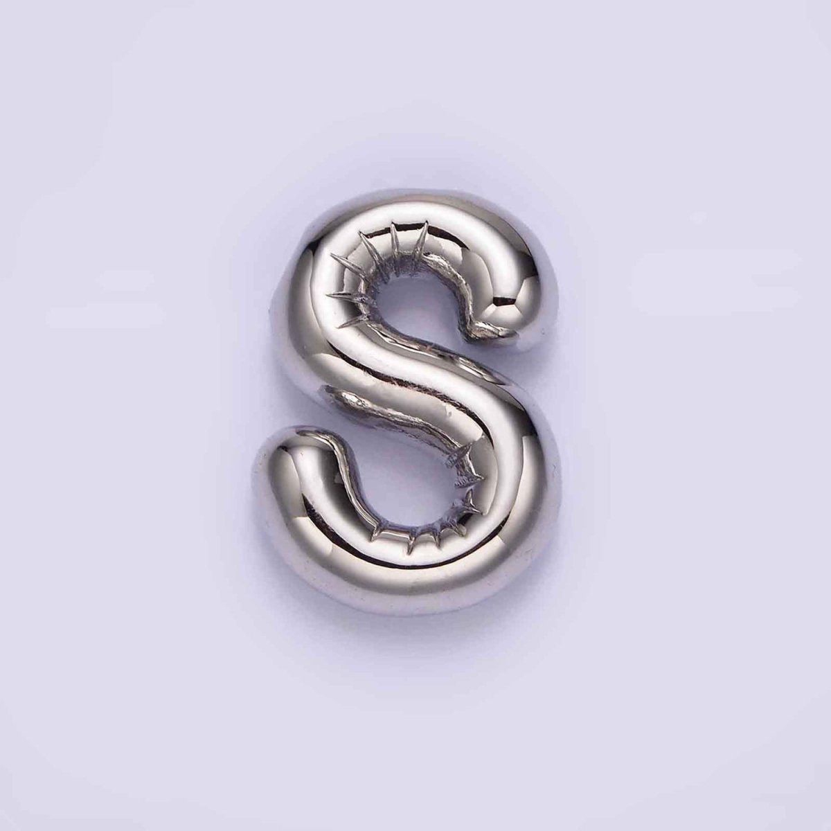 Silver Plated 20mm Chubby Balloon Initial Letter Personalized Pendant | A1080 - A1092 - DLUXCA