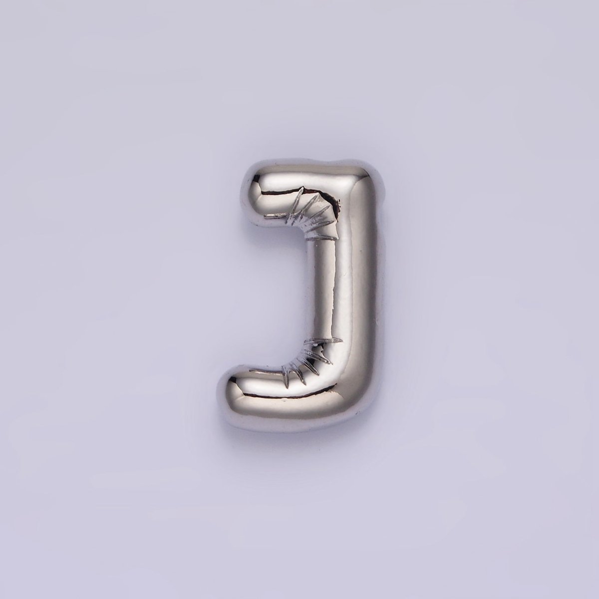 Silver Plated 20mm Chubby Balloon Initial Letter Personalized Pendant | A1080 - A1092 - DLUXCA