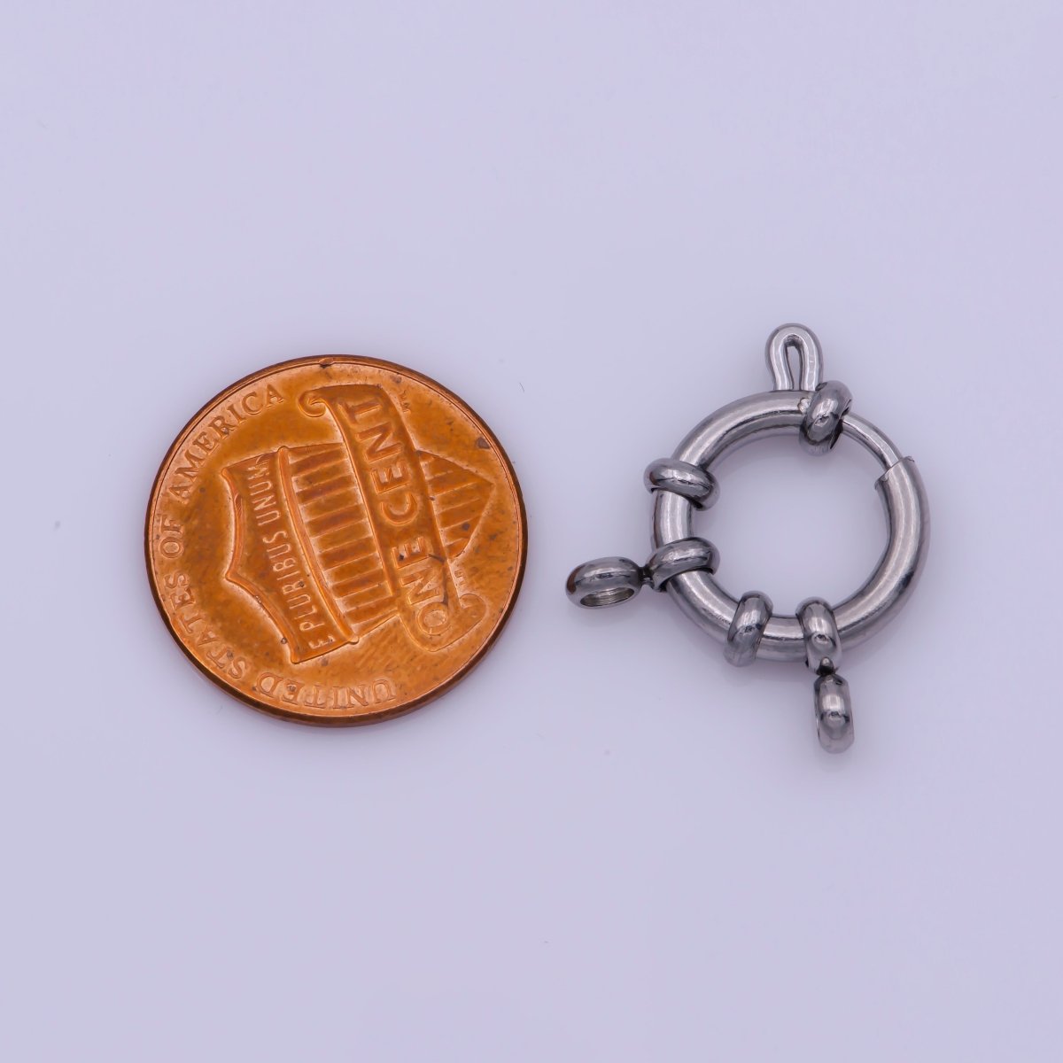 Silver Sailor Clasp, Large Spring Ring Include Loops 22mm, 24mm, Necklace Bracelet Finding L-551 L-552 - DLUXCA