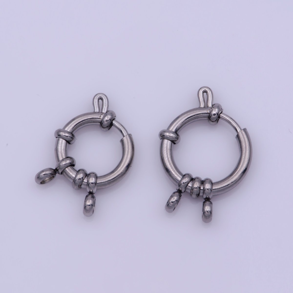 Silver Sailor Clasp, Large Spring Ring Include Loops 22mm, 24mm, Necklace Bracelet Finding L-551 L-552 - DLUXCA
