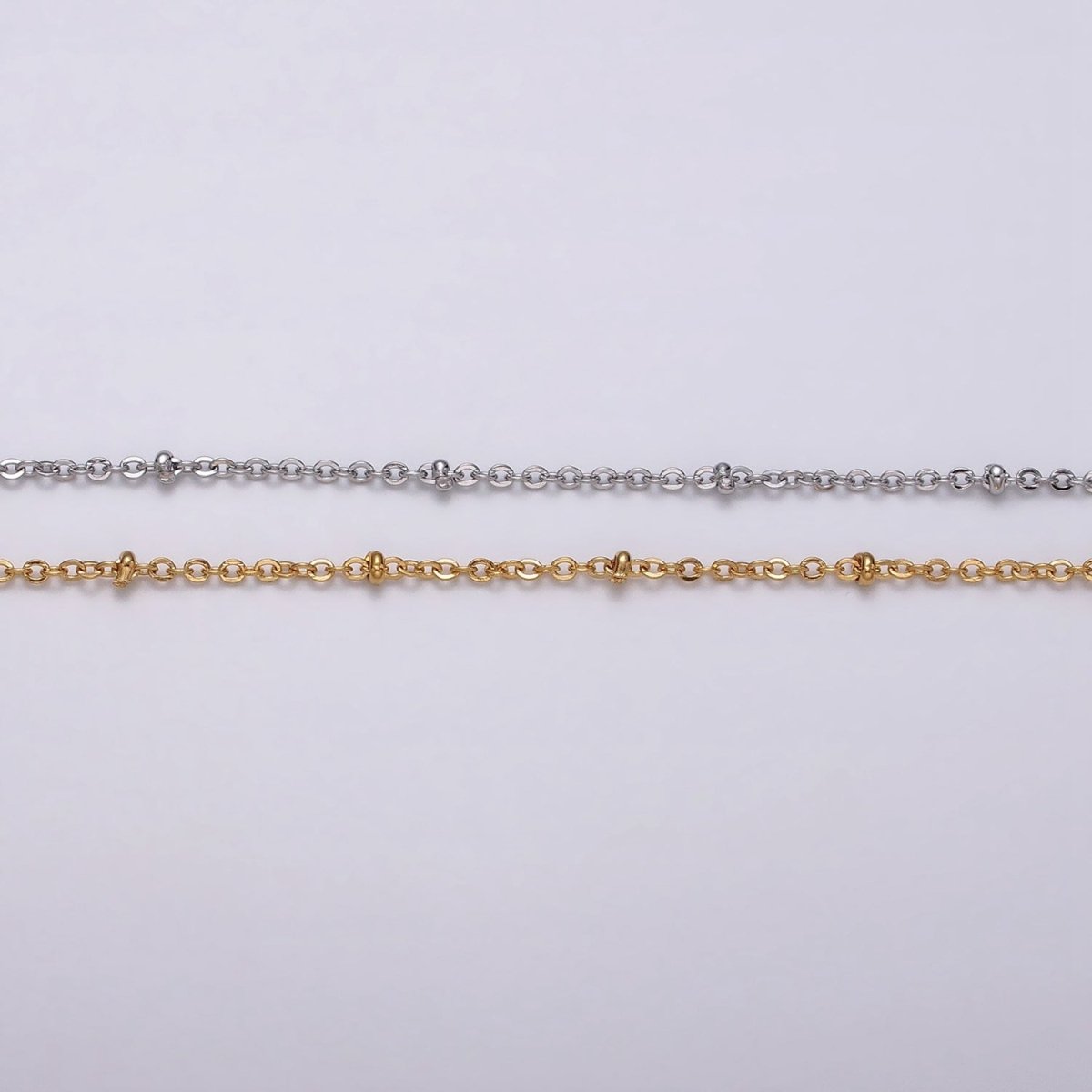 Silver Satellite chain 1.6mm Unfinished chain by Yard Beads Cable Chain | ROLL-1328 Clearance Pricing - DLUXCA