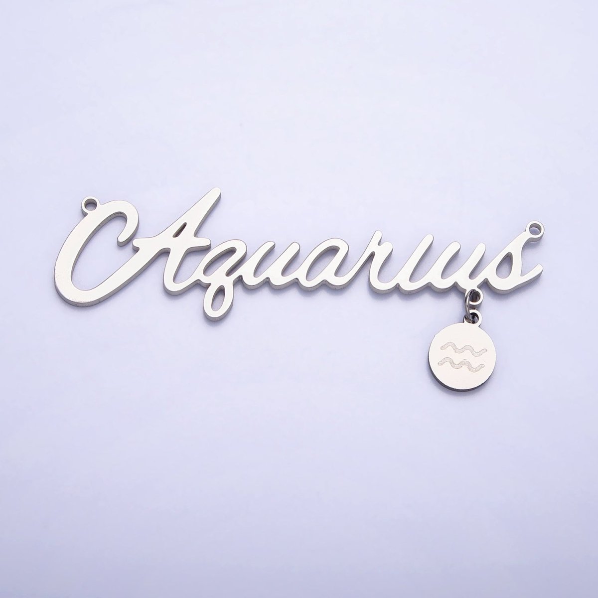 Silver Stainless Steel Zodiac Astrology Cursive Font Mini Symbol Connector Personalized Jewelry Making | AD066 - AD076 - DLUXCA