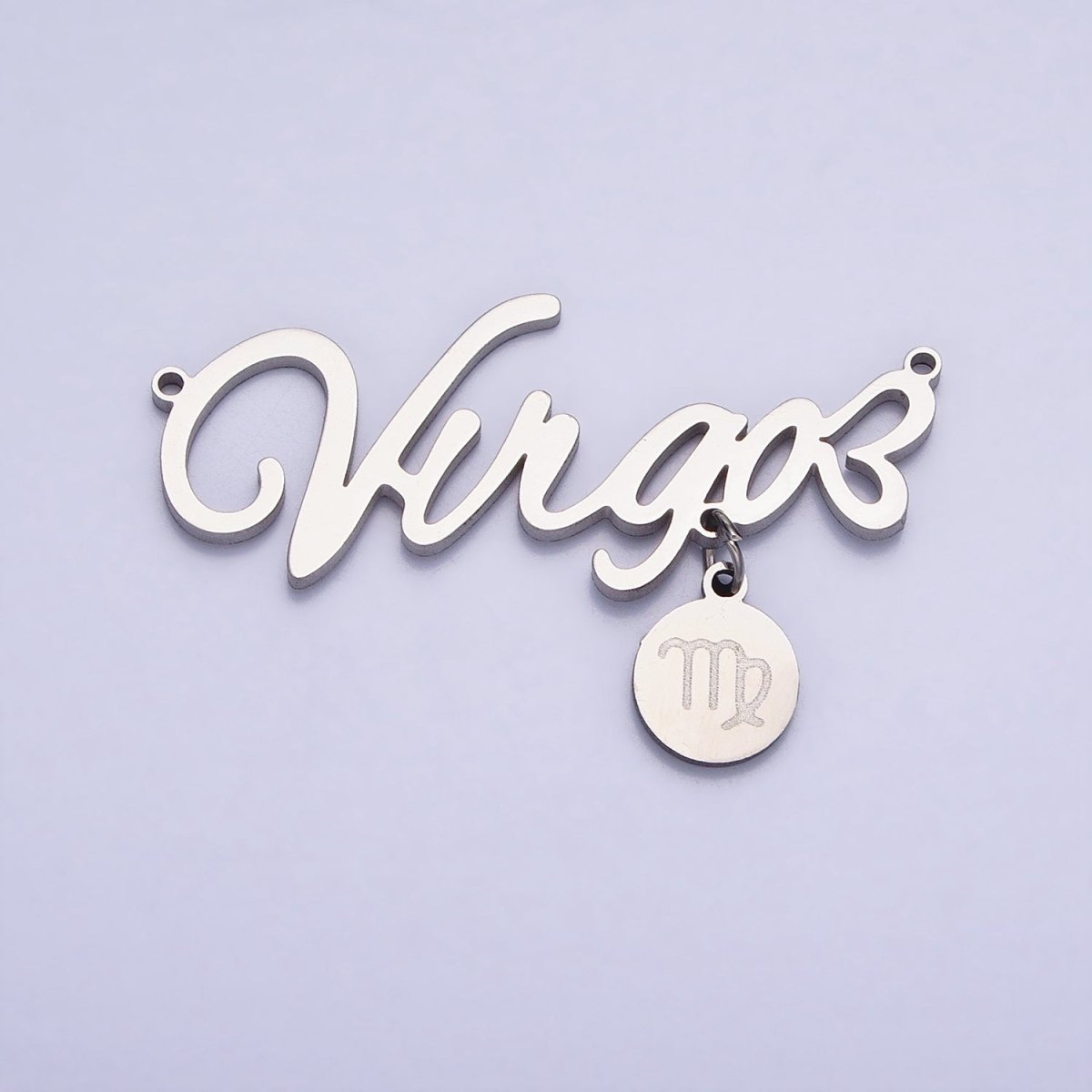 Silver Stainless Steel Zodiac Astrology Cursive Font Mini Symbol Connector Personalized Jewelry Making | AD066 - AD076 - DLUXCA