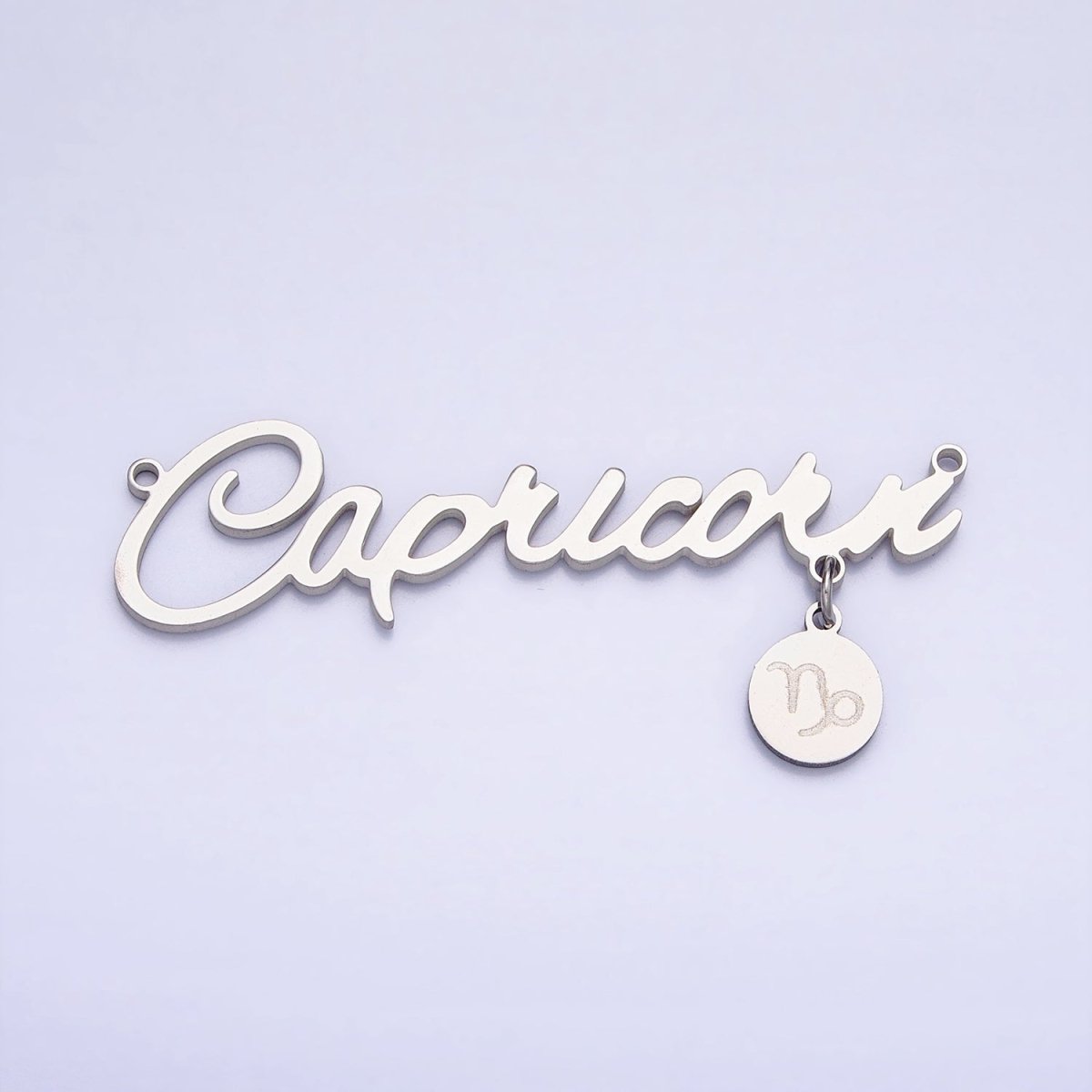 Silver Stainless Steel Zodiac Astrology Cursive Font Mini Symbol Connector Personalized Jewelry Making | AD066 - AD076 - DLUXCA