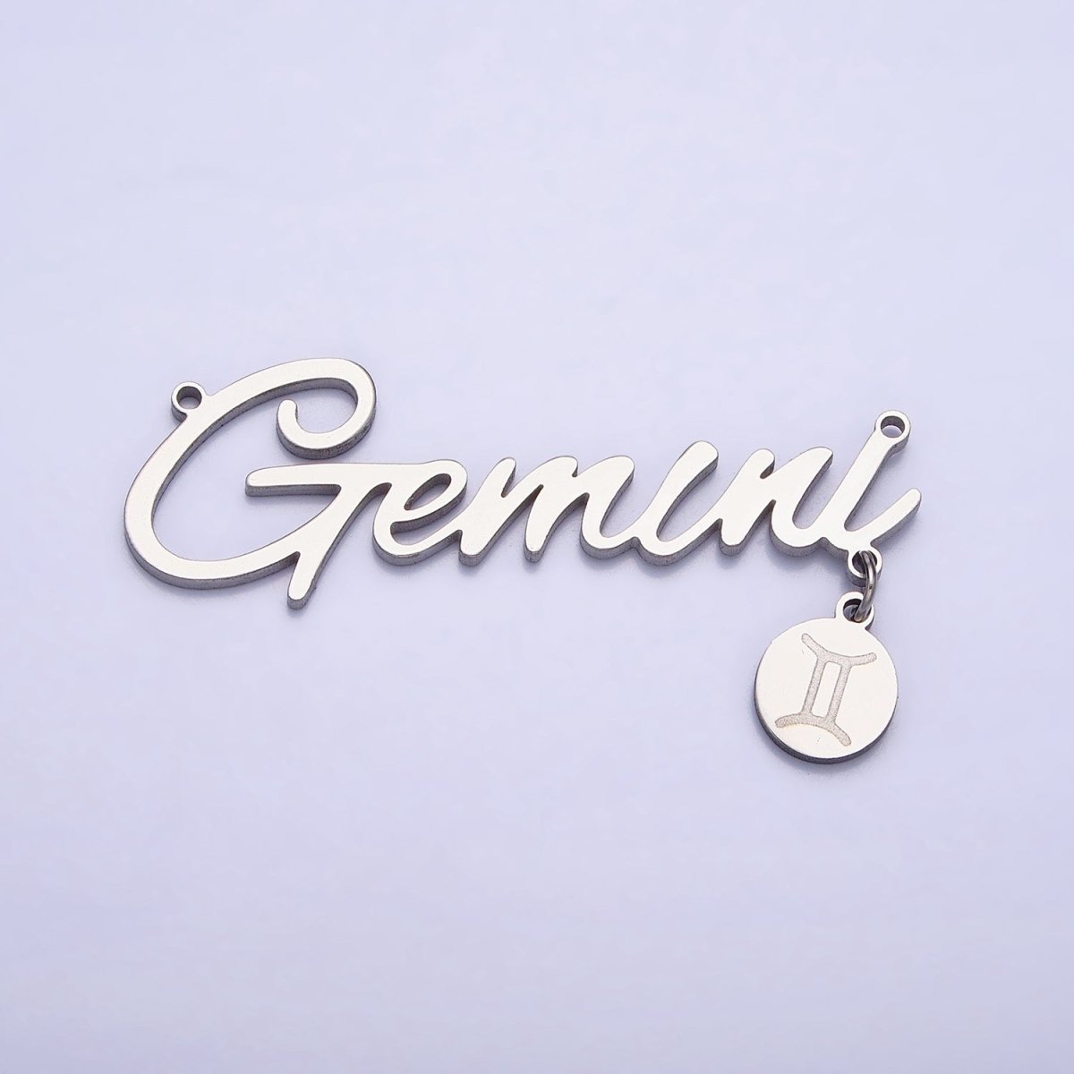 Silver Stainless Steel Zodiac Astrology Cursive Font Mini Symbol Connector Personalized Jewelry Making | AD066 - AD076 - DLUXCA