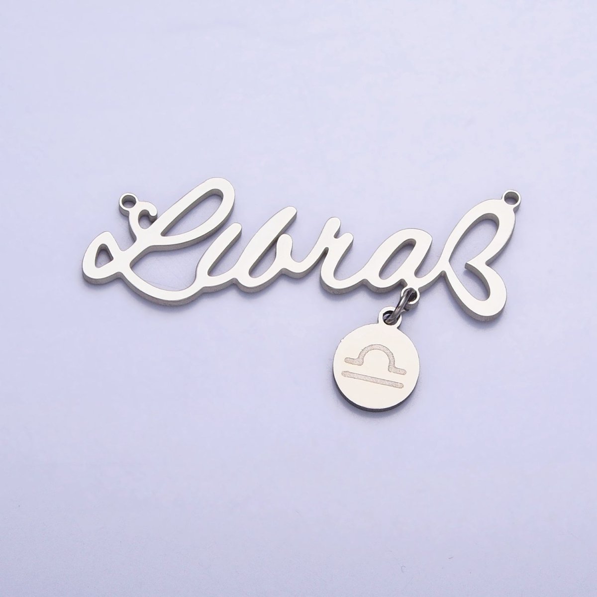 Silver Stainless Steel Zodiac Astrology Cursive Font Mini Symbol Connector Personalized Jewelry Making | AD066 - AD076 - DLUXCA
