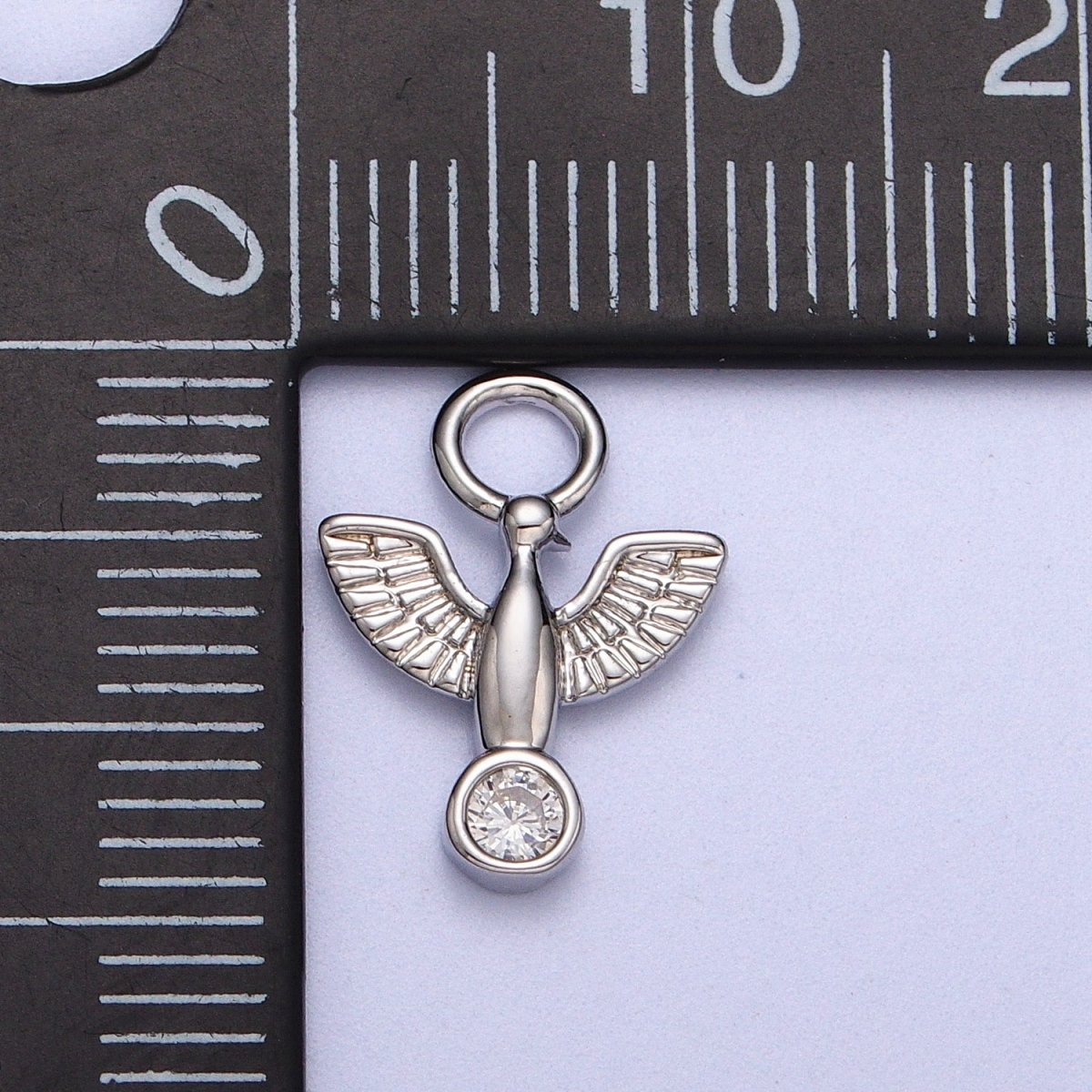 Silver Tiny Dove Charm, Bird Charm Gold Religious Charm for Add on Pendant AC056 AC057 - DLUXCA