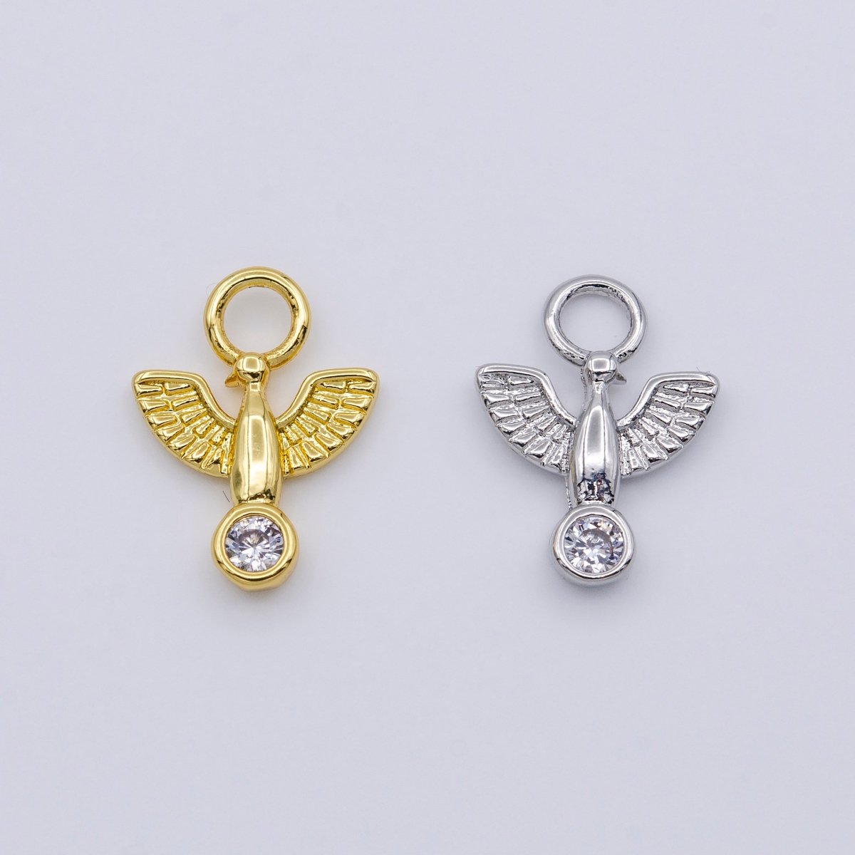 Silver Tiny Dove Charm, Bird Charm Gold Religious Charm for Add on Pendant AC056 AC057 - DLUXCA