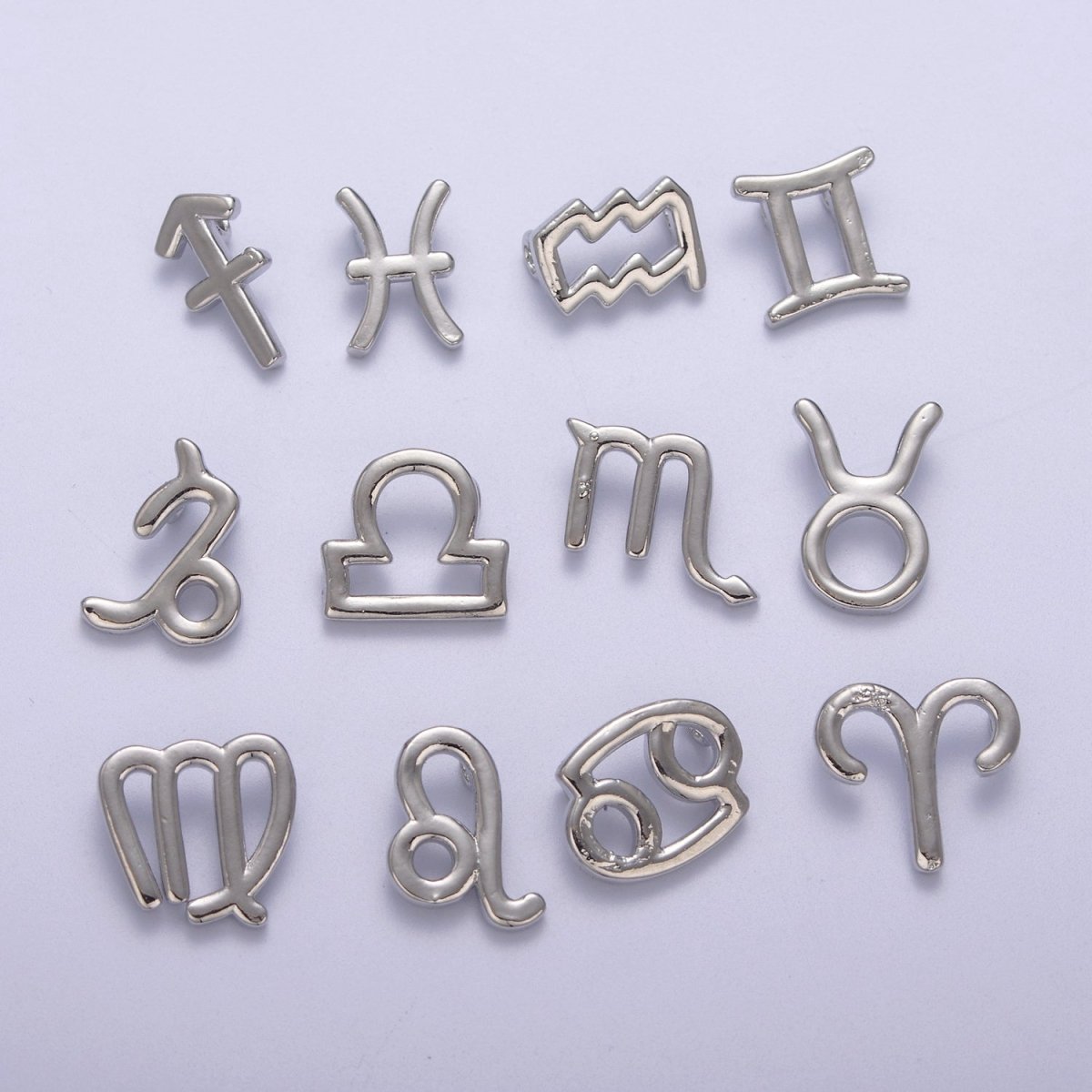 Silver Zodiac Constellation Charm, Small Astrology Charms, Horoscope Charm for Bracelet Necklace Supply A-902 - A-914 - DLUXCA