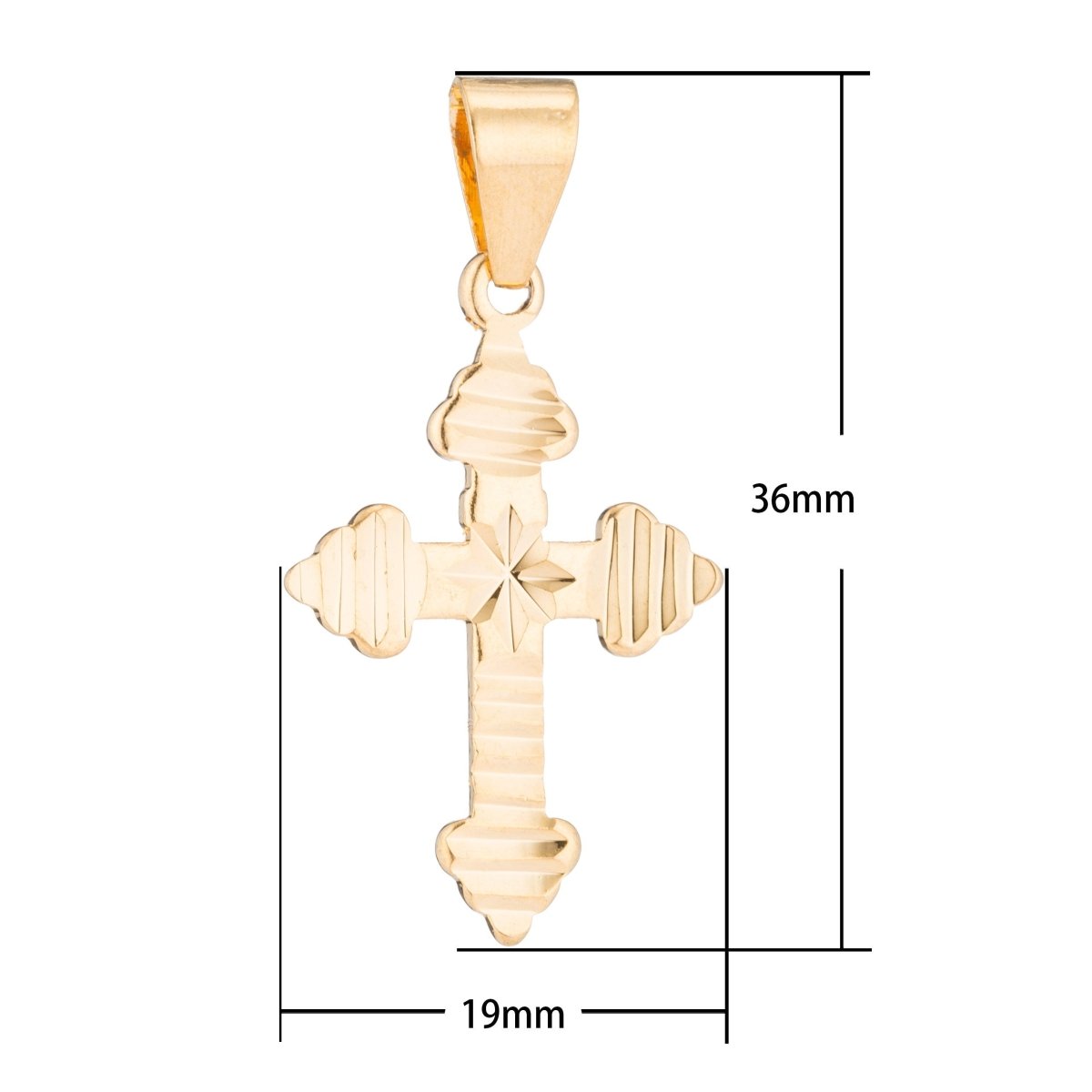 Simple Design Gold Cross, Jesus, Divine, Faith, Hope, Love, Peace, Joy, Family, God Gift Necklace Pendant Charm Bead Bails Findings for Jewelry Making H-212 - DLUXCA