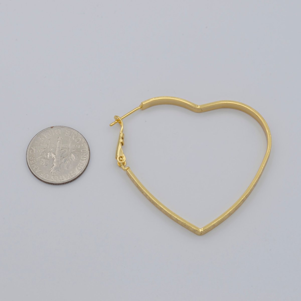 Simple Designated Golden Heart Huggies Earrings, Plain Gold Filled Tiny Geometric Love Heart Shape Casual Daily Wear Earring Jewelry P-098 P-099 P-100 - DLUXCA