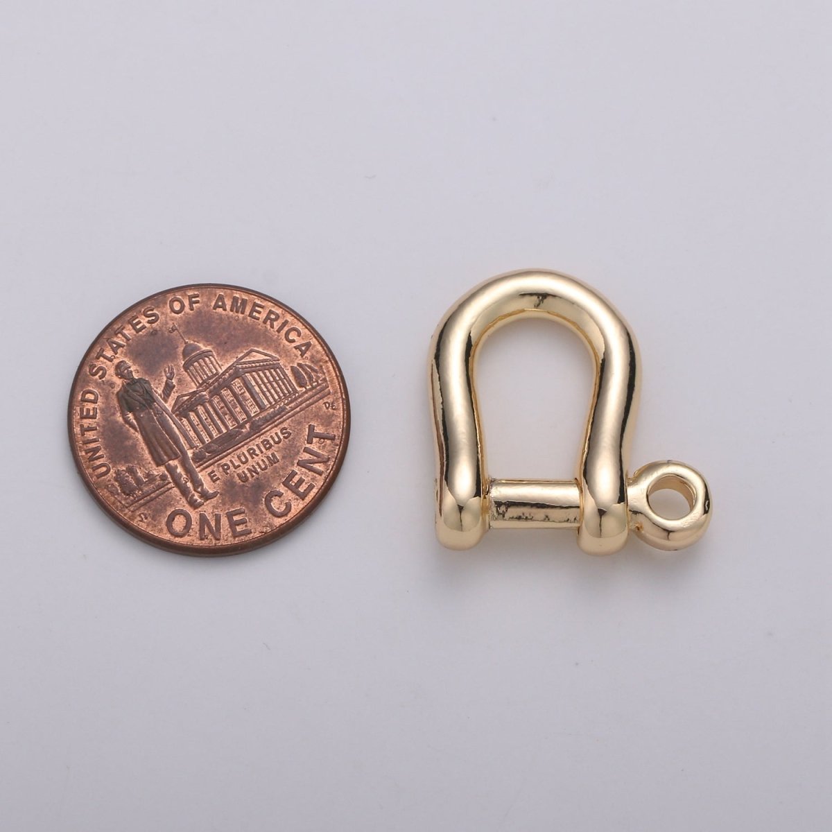 Simple Gold Filled Half Circle Clasp Charm L-019 - DLUXCA