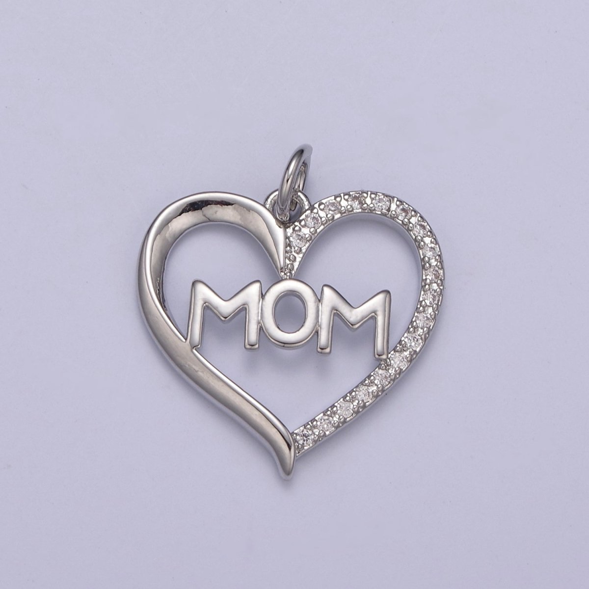 Simple Gold Filled "MOM" Heart Pendants - Love Inspired "Mom" Gold / Silver Pendant N-436 H-603 - DLUXCA