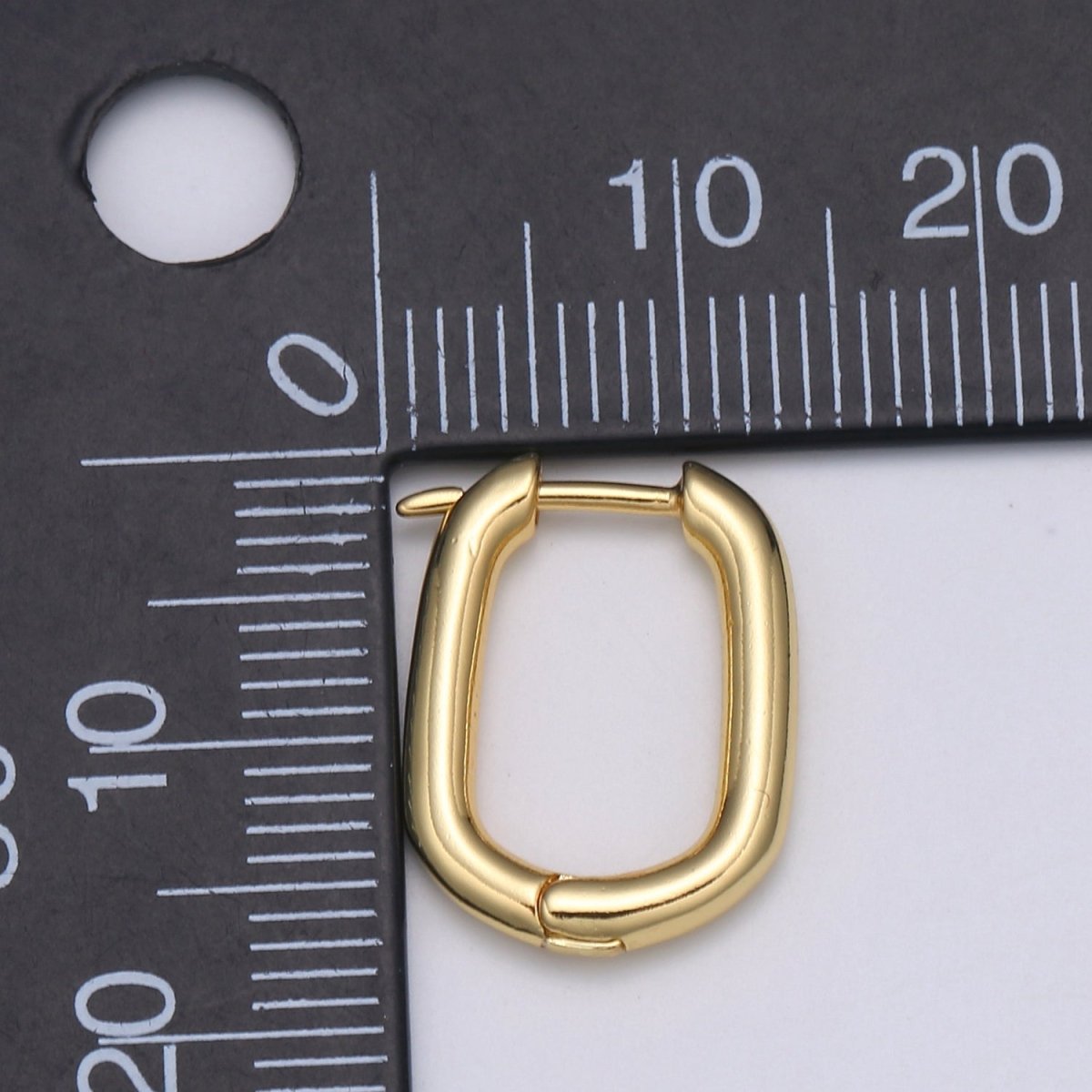 Simple Gold Lever backs Earring, Paperclip Fish Loop Earring, Vintage Gold Micro Pave Earring for DIY Q-441 - DLUXCA