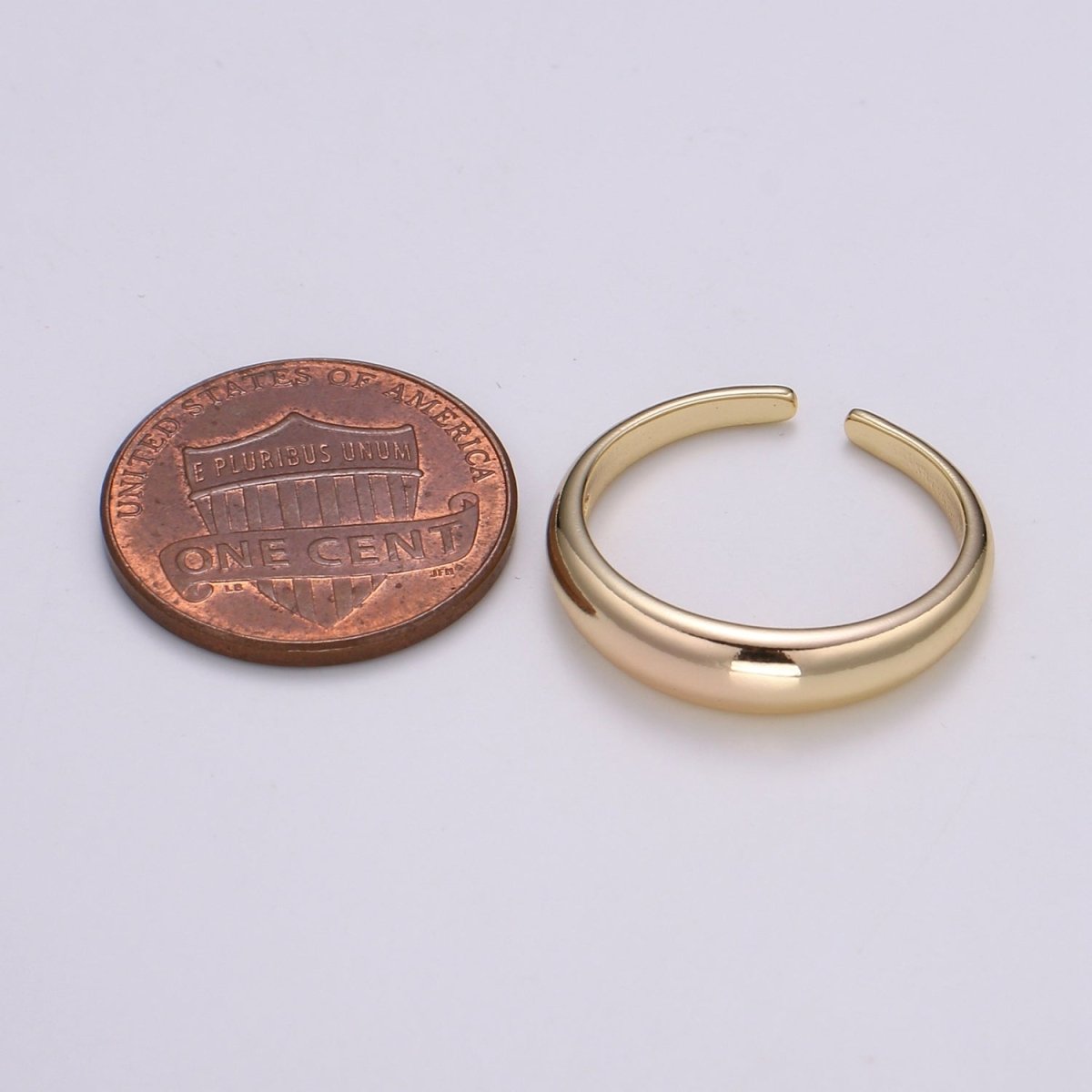 Simple Gold Ring Adjustable Ring Open ring for Stacking Ring Minimalist Jewelry in 18k gold filled US Size 6 R-324 - DLUXCA